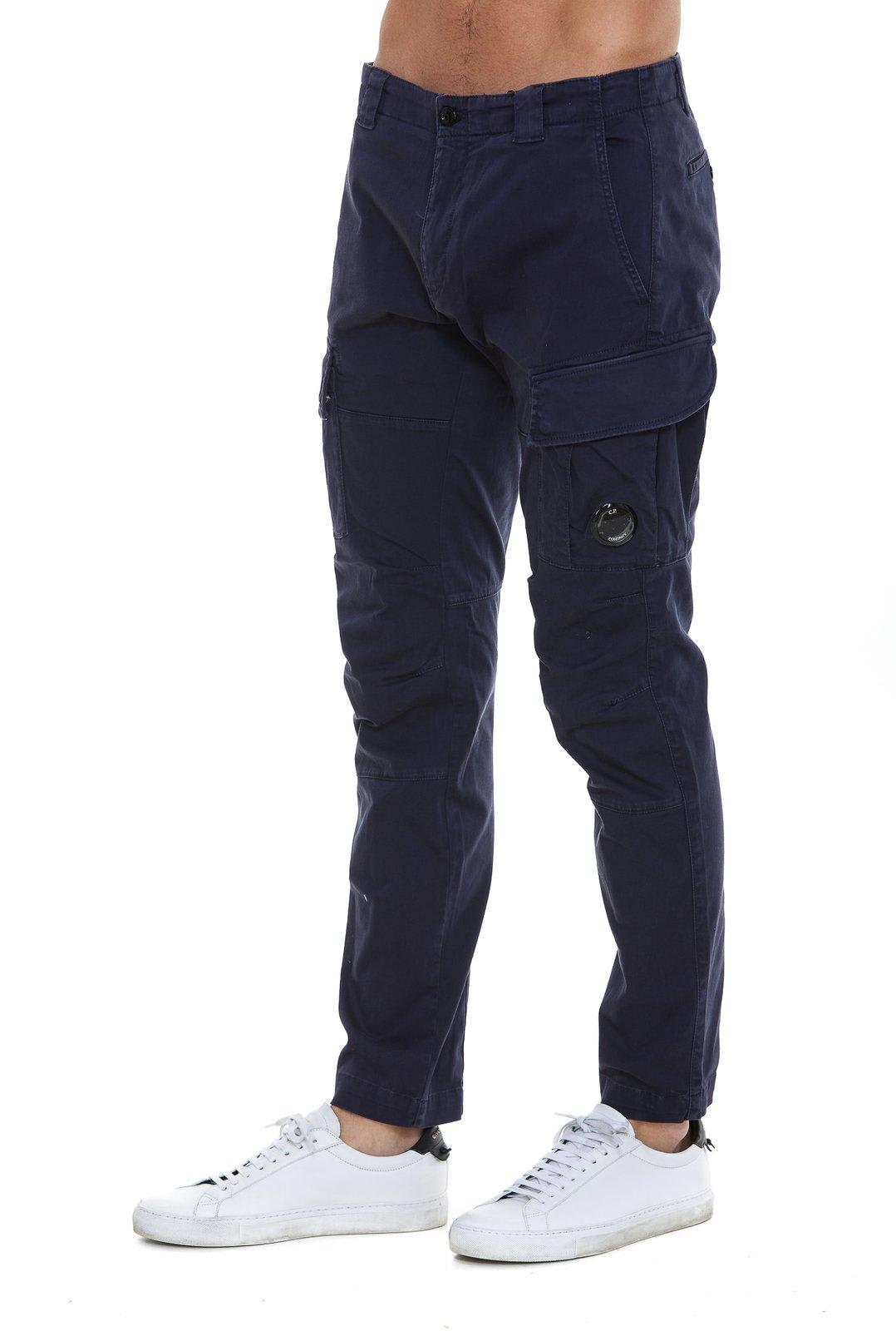 Shop C.p. Company Logo Patch Cargo Pants In Total Eclipse