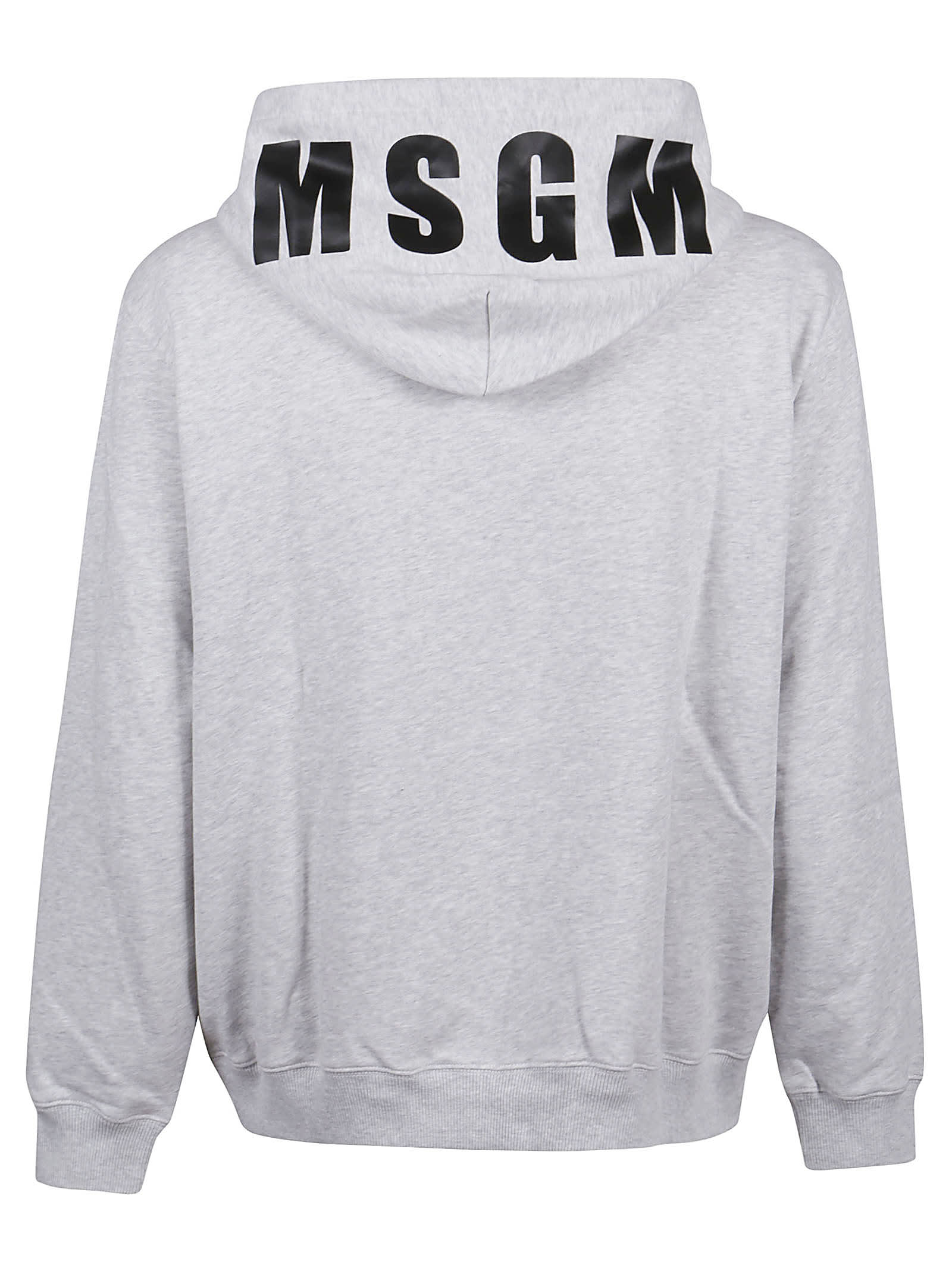 Shop Msgm Oversized Maxilogo Sweatshirt In Light Grey Melange