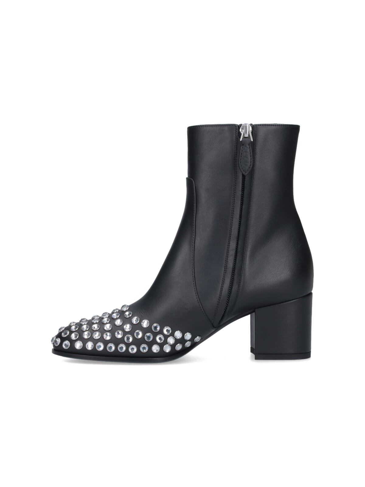 Alaïa Ankle Boots With Silver Rhinestone Detailing In Black