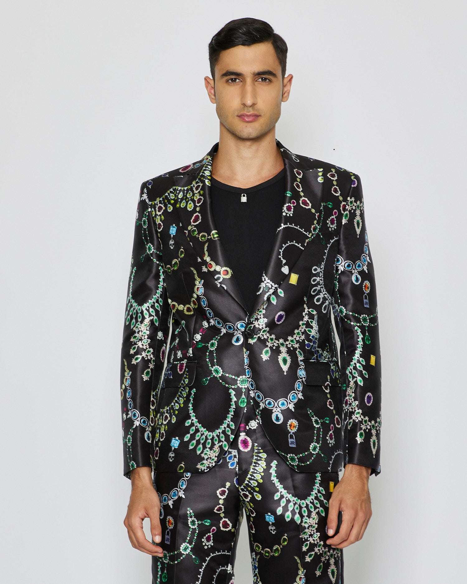 Shop John Richmond Single-breasted Blazer With Pattern In Fantasia