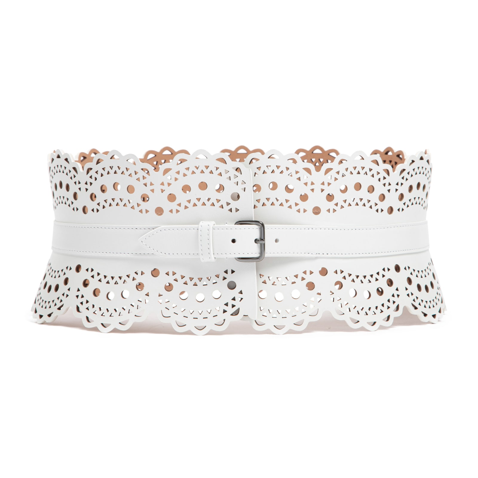 Shop Alaïa Bustier Belt In Blanc Optique