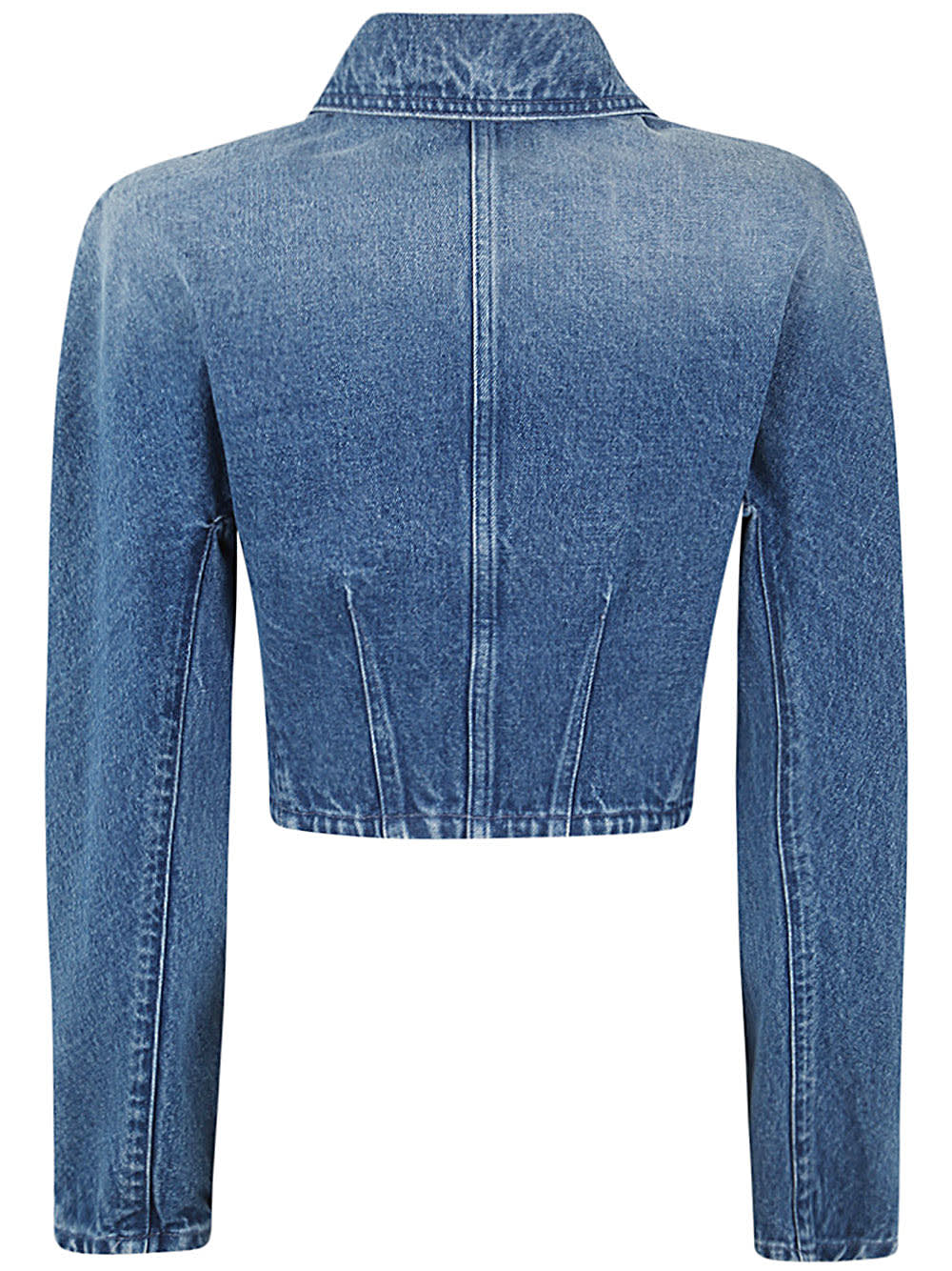 Shop Versace Jacket Denim Stone Wash Denim Fabric With Special Compund In Medium Blue