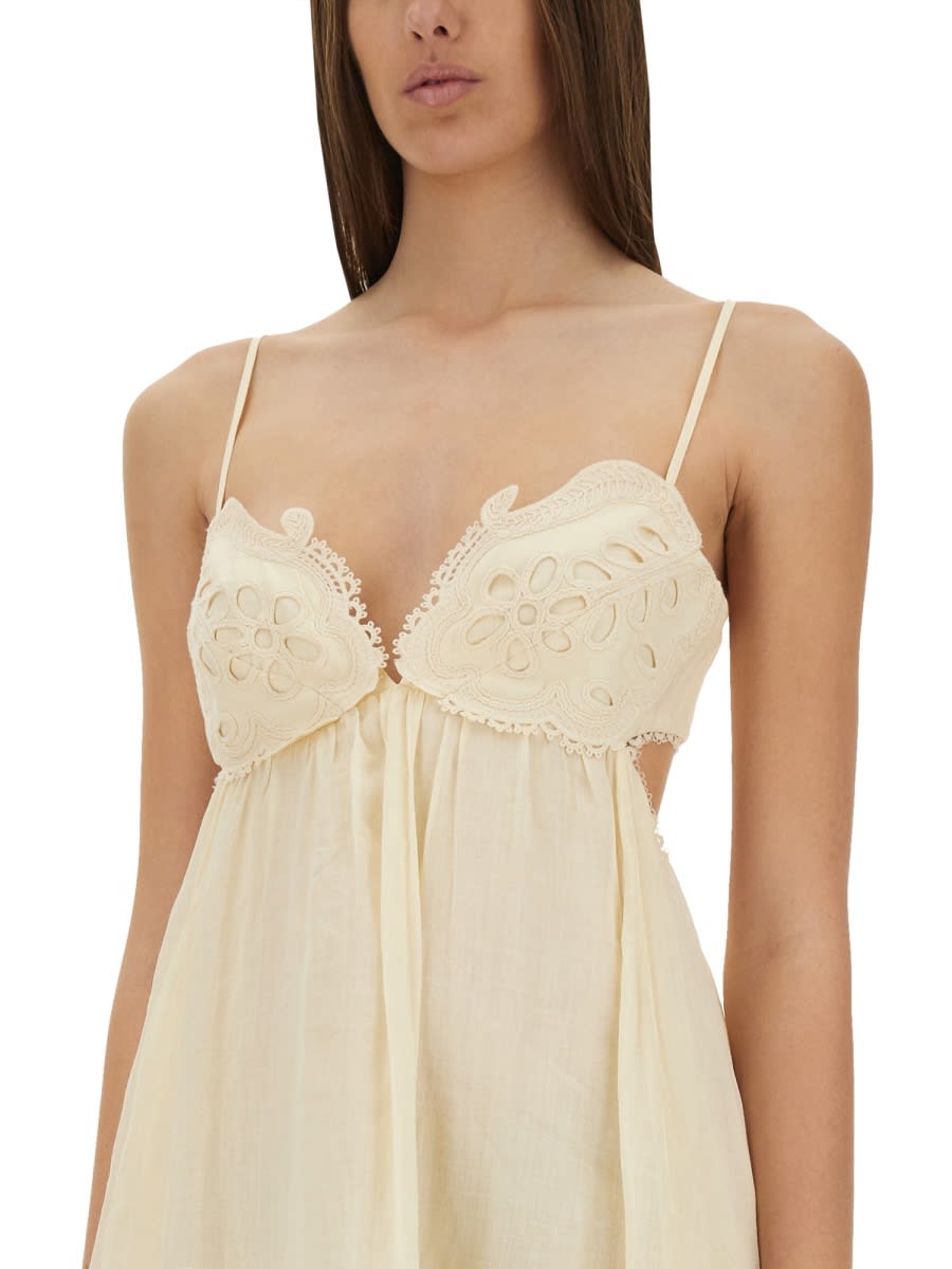 Zimmermann Coco Embroidered Ramie Maxi Dress In Neutral