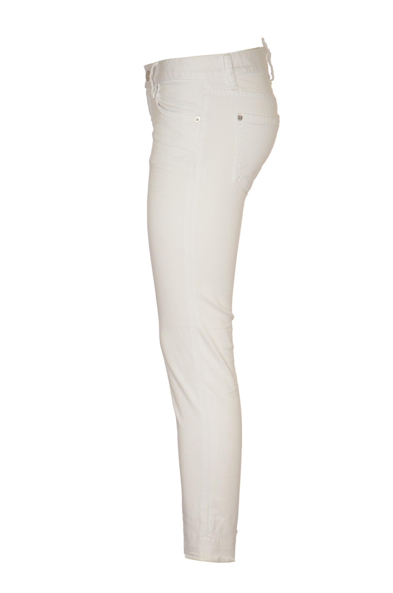 Shop Dsquared2 Buttoned Fitted Jeans In White