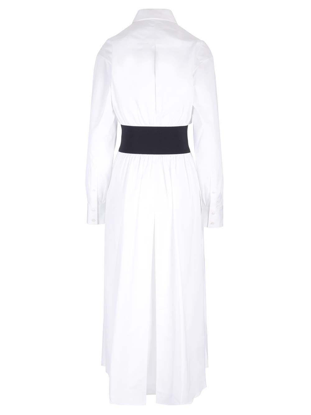 Shop Alaïa Belted Dress In White