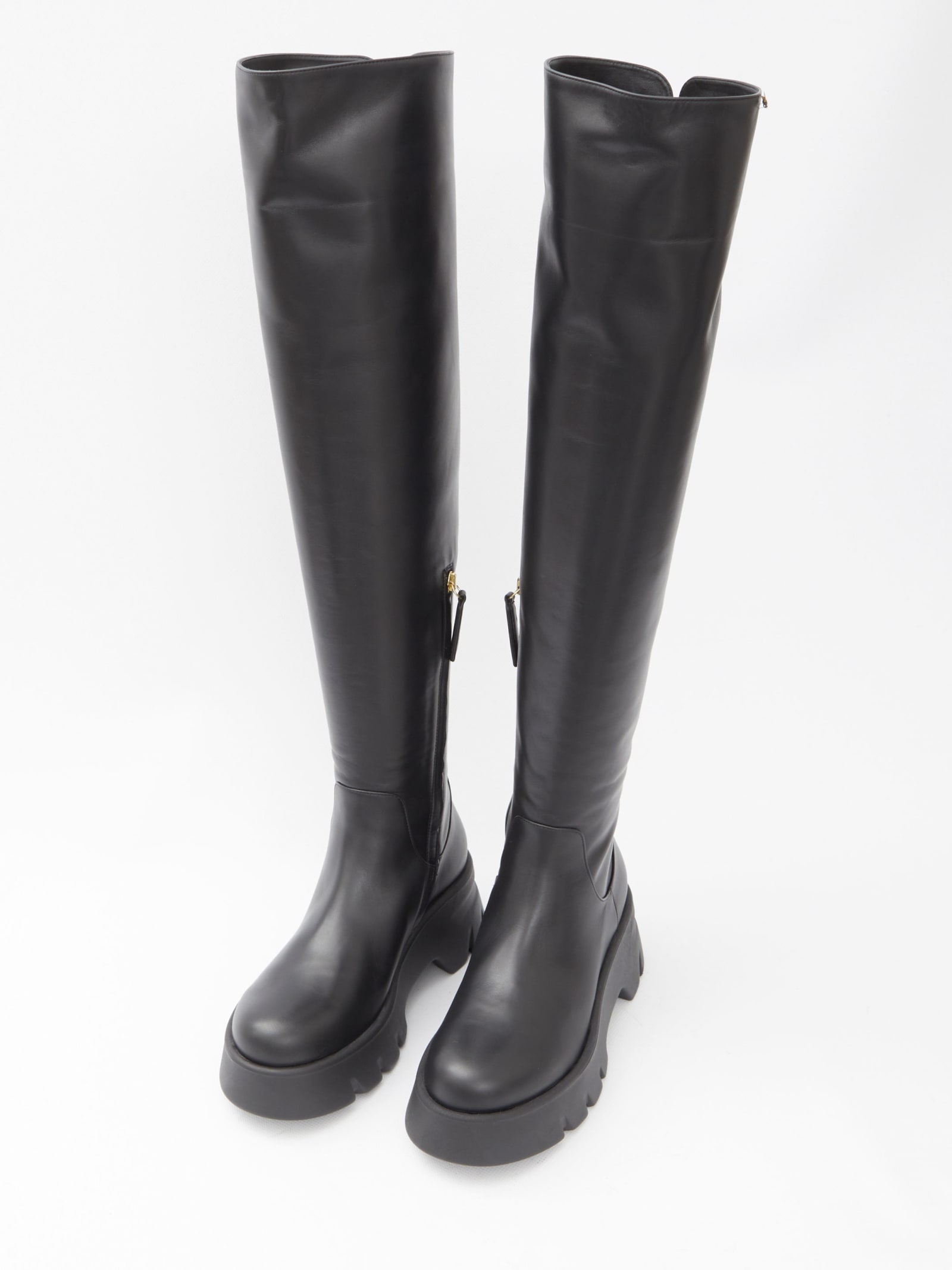 Shop Gianvito Rossi Montey Cuissard Boots In Black