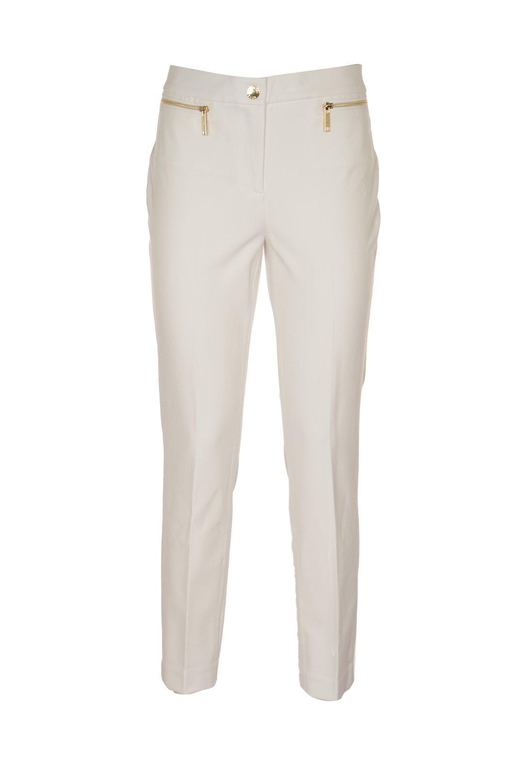 Michael Michael Kors Mid-rise Zipped Trousers In White