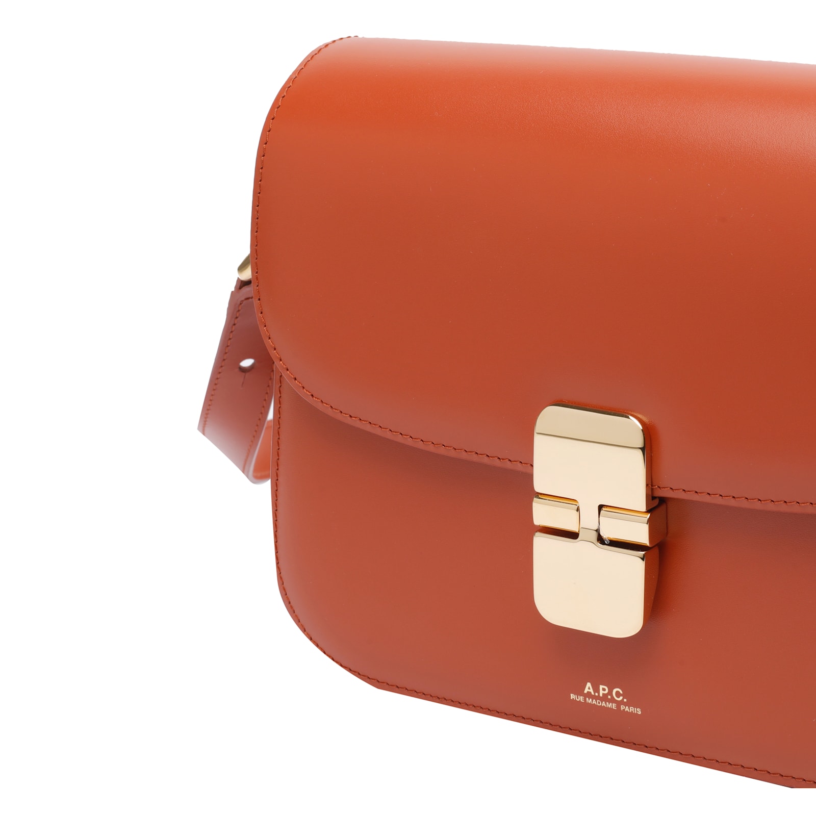 Apc Rectangular Shape Shoulder Bag With Adaptable Strap In Red