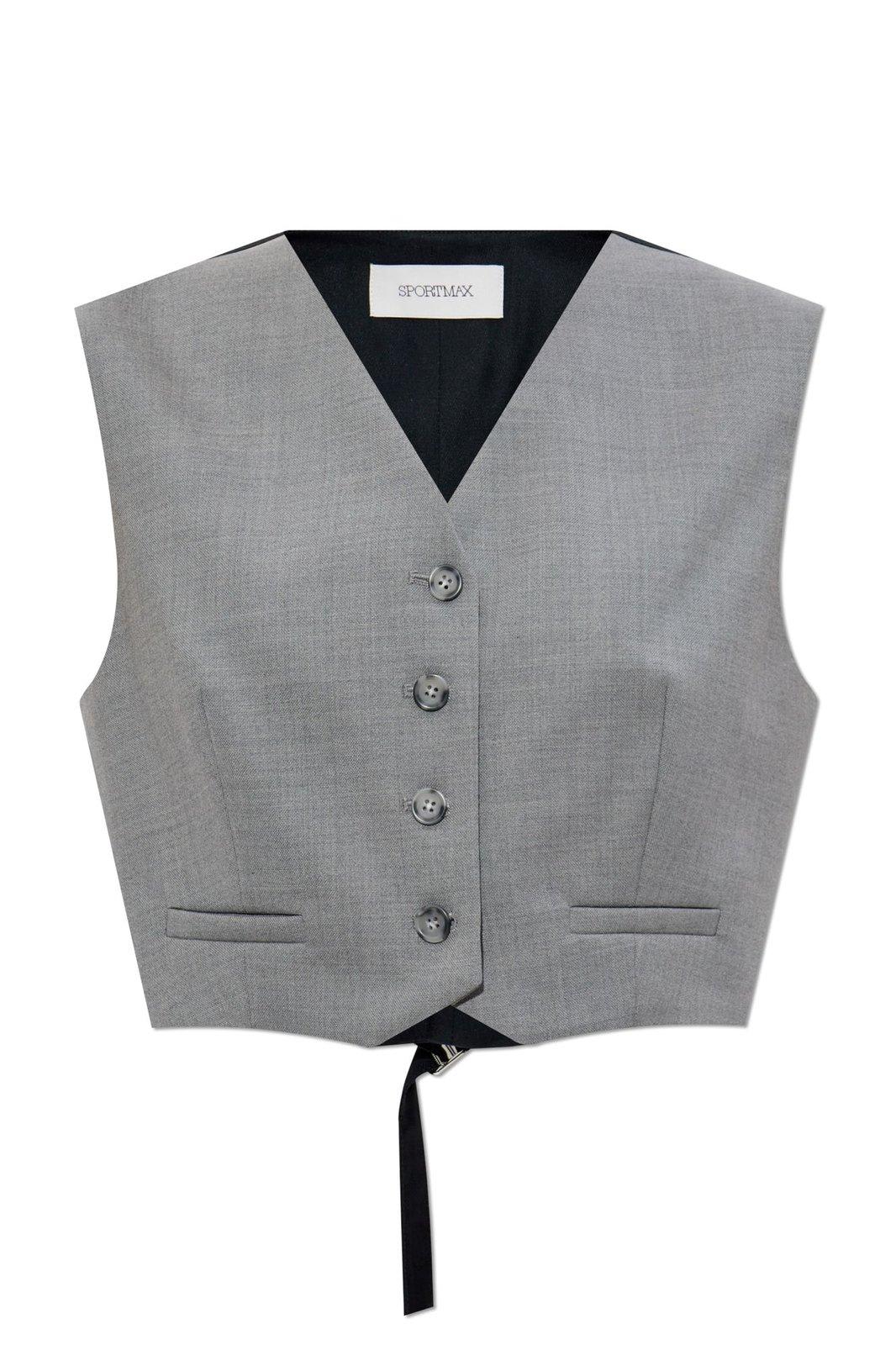 V-neck Buttoned Gilet