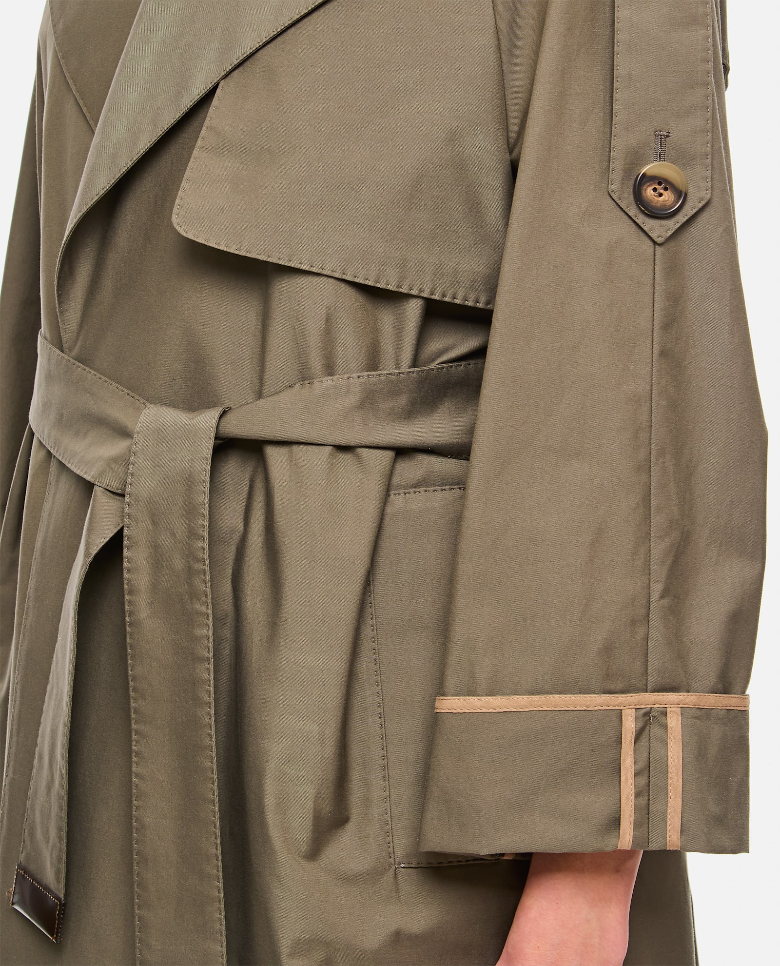 Max Mara The Cube Oversized Military Green Trench Coat For Women - In Argilla