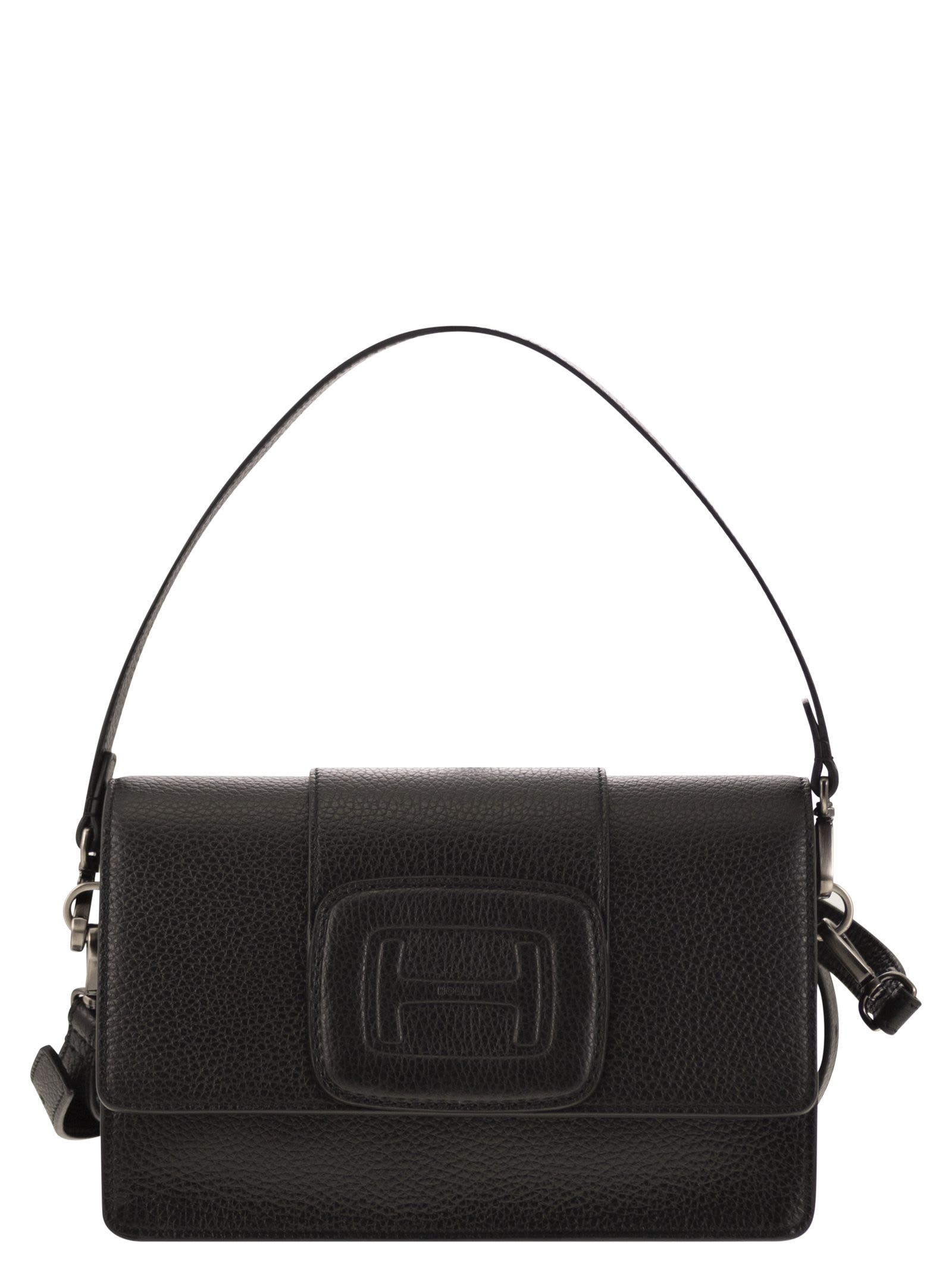 Shop Hogan Rectangular H-bag Crossbody In Black