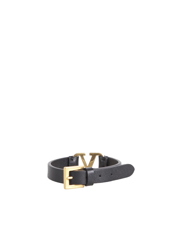 Shop Valentino Vlogo Bracelet In Black