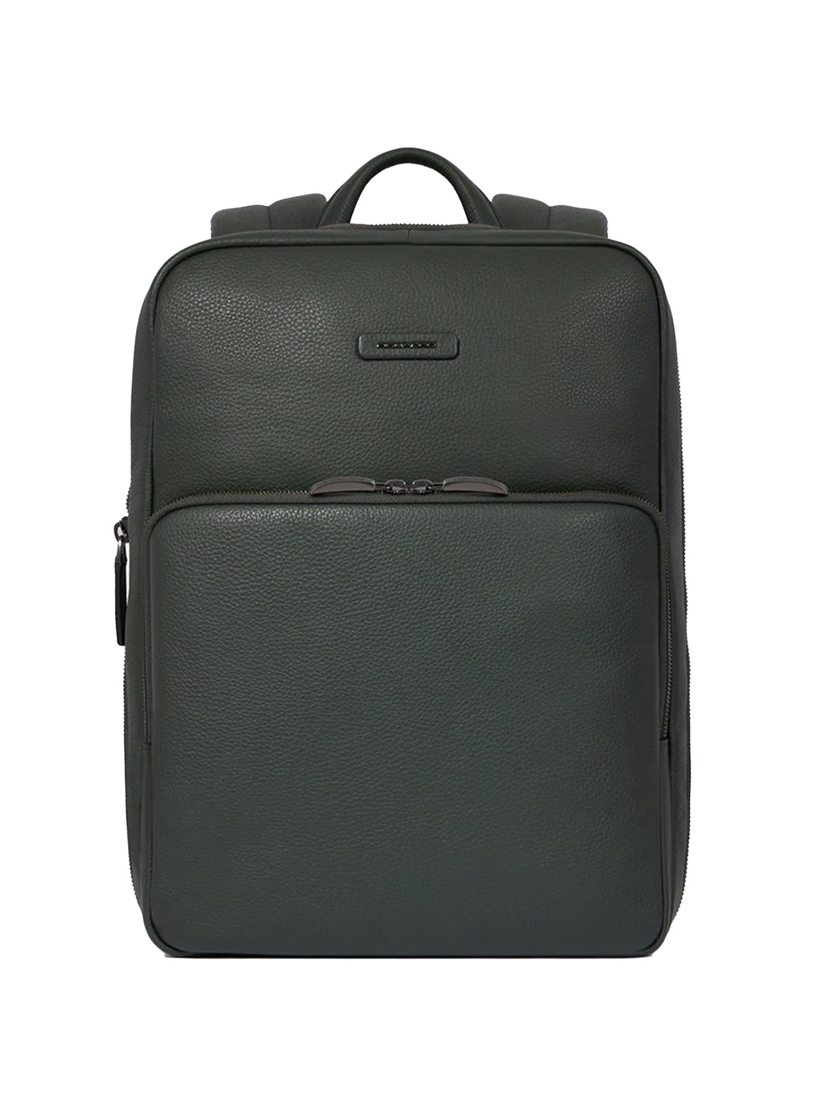 Shop Piquadro Slim 14 Laptop Backpack In Verde