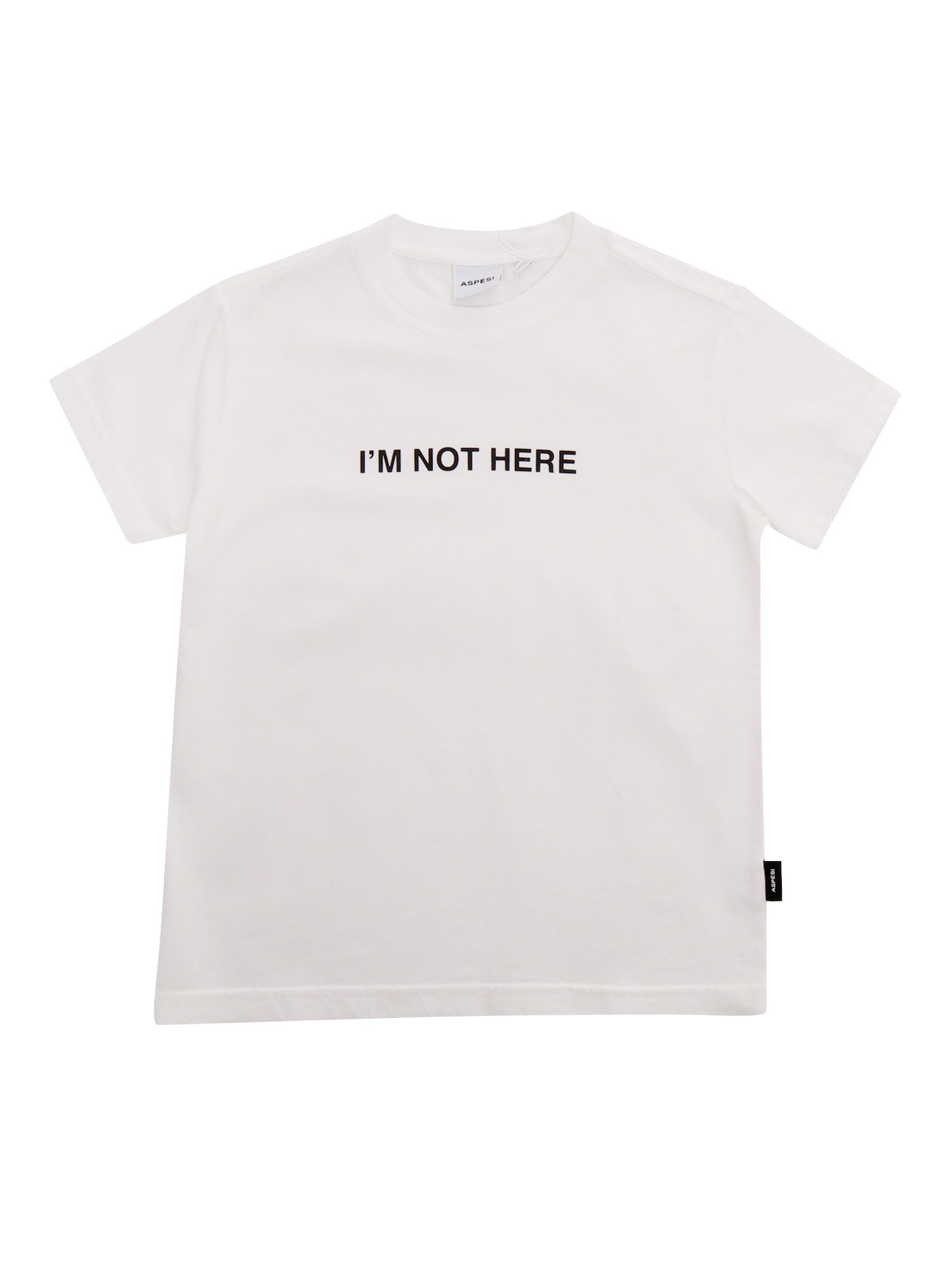 Aspesi Kids' White T-shirt With Print In Neutral