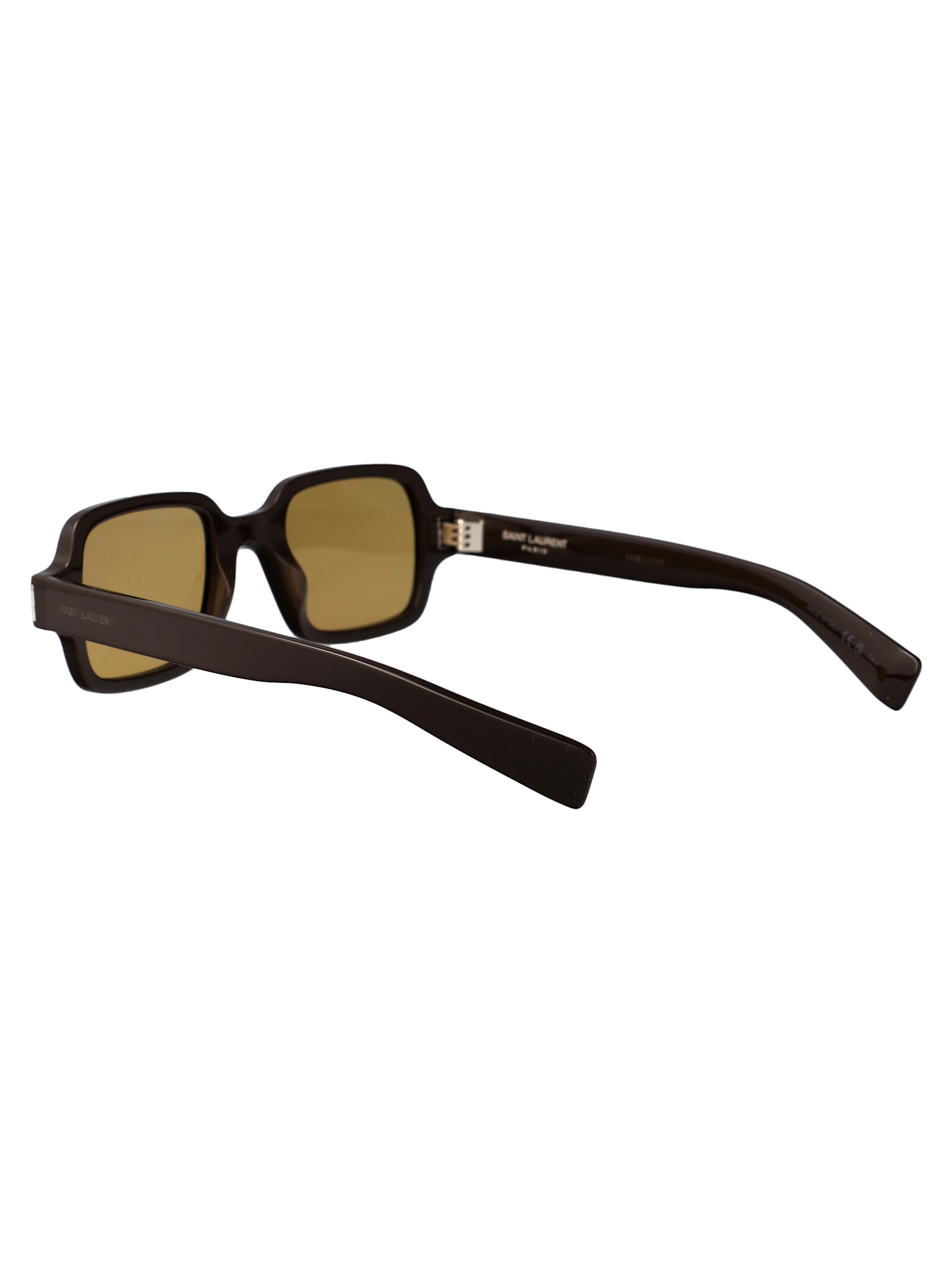 Saint Laurent Brown-brown-brown Acetate Sunglasses In Brown