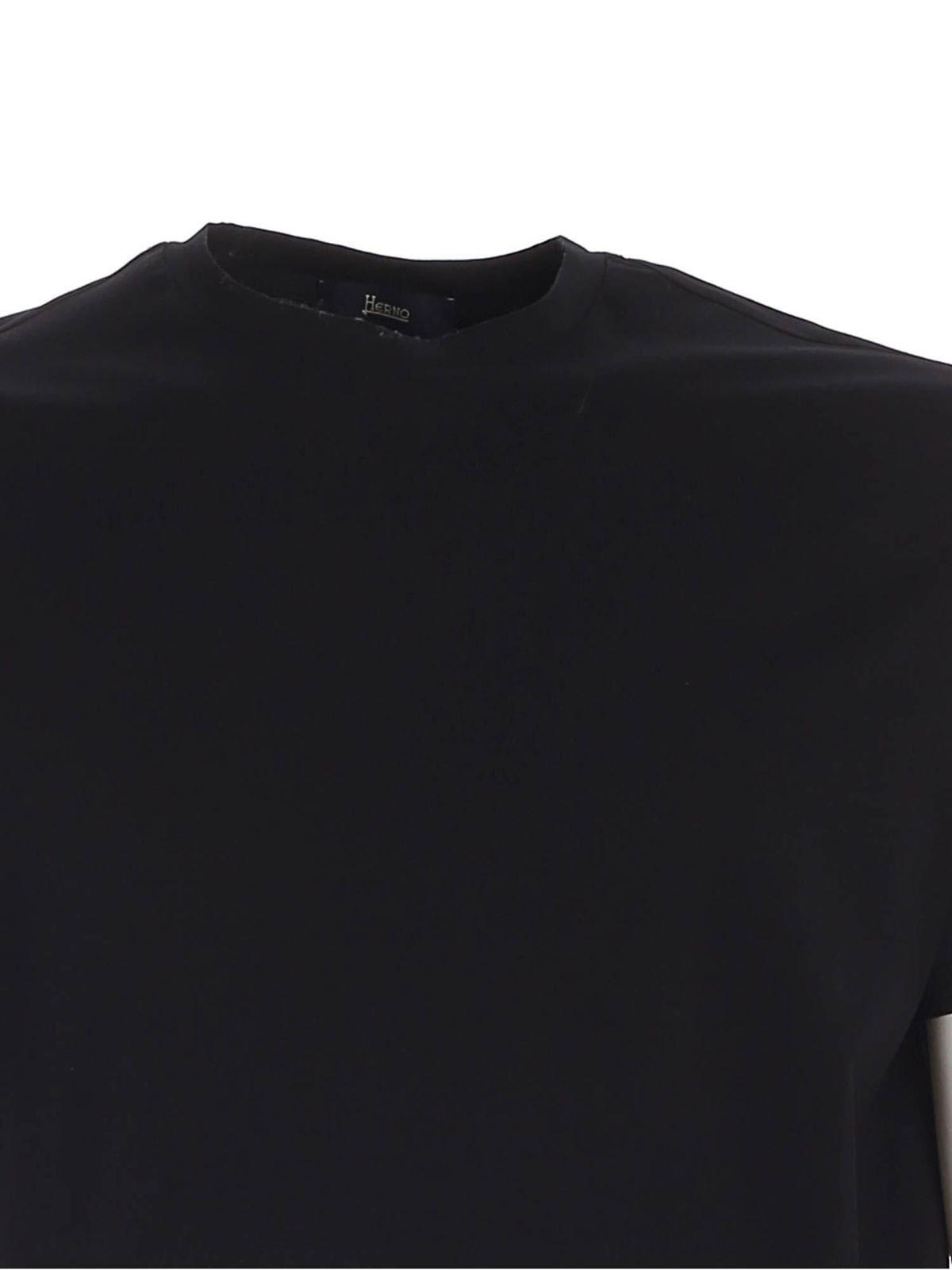 Shop Herno Short-sleeved Crewneck T-shirt In Black