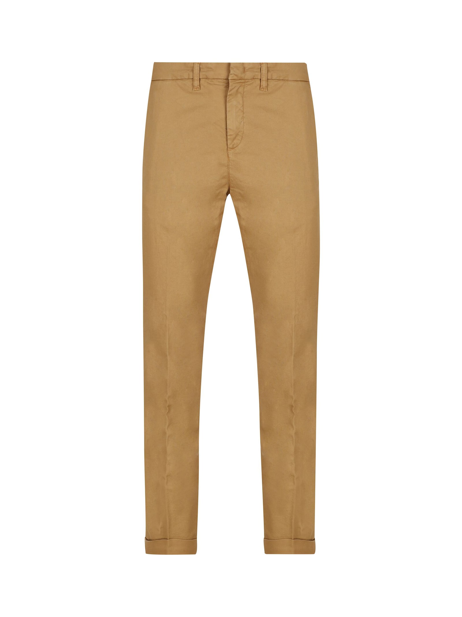 Fay Capri Pants With Cuff In Brown