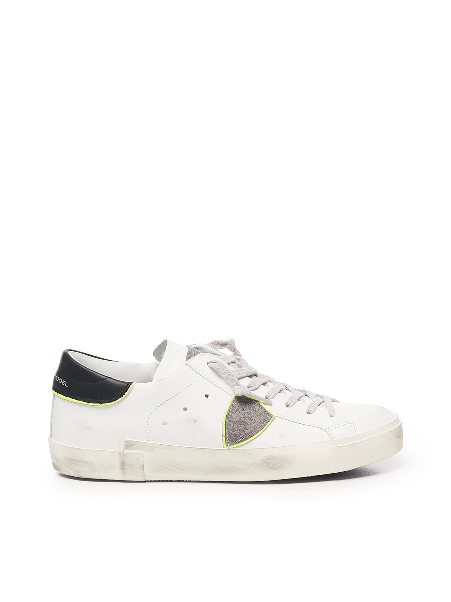 Philippe Model Paris Worn-look Low-top Sneakers In White