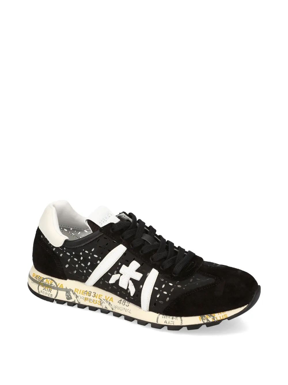 Premiata Black Lucy Sneakers In Black White