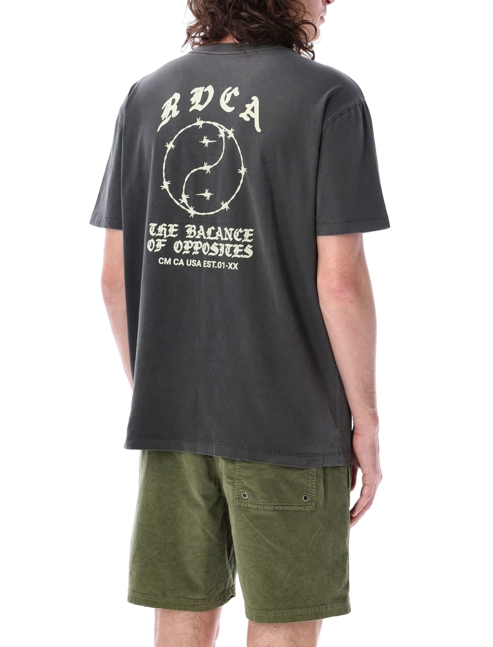 Shop Rvca Lax T-shirt In Wash Black