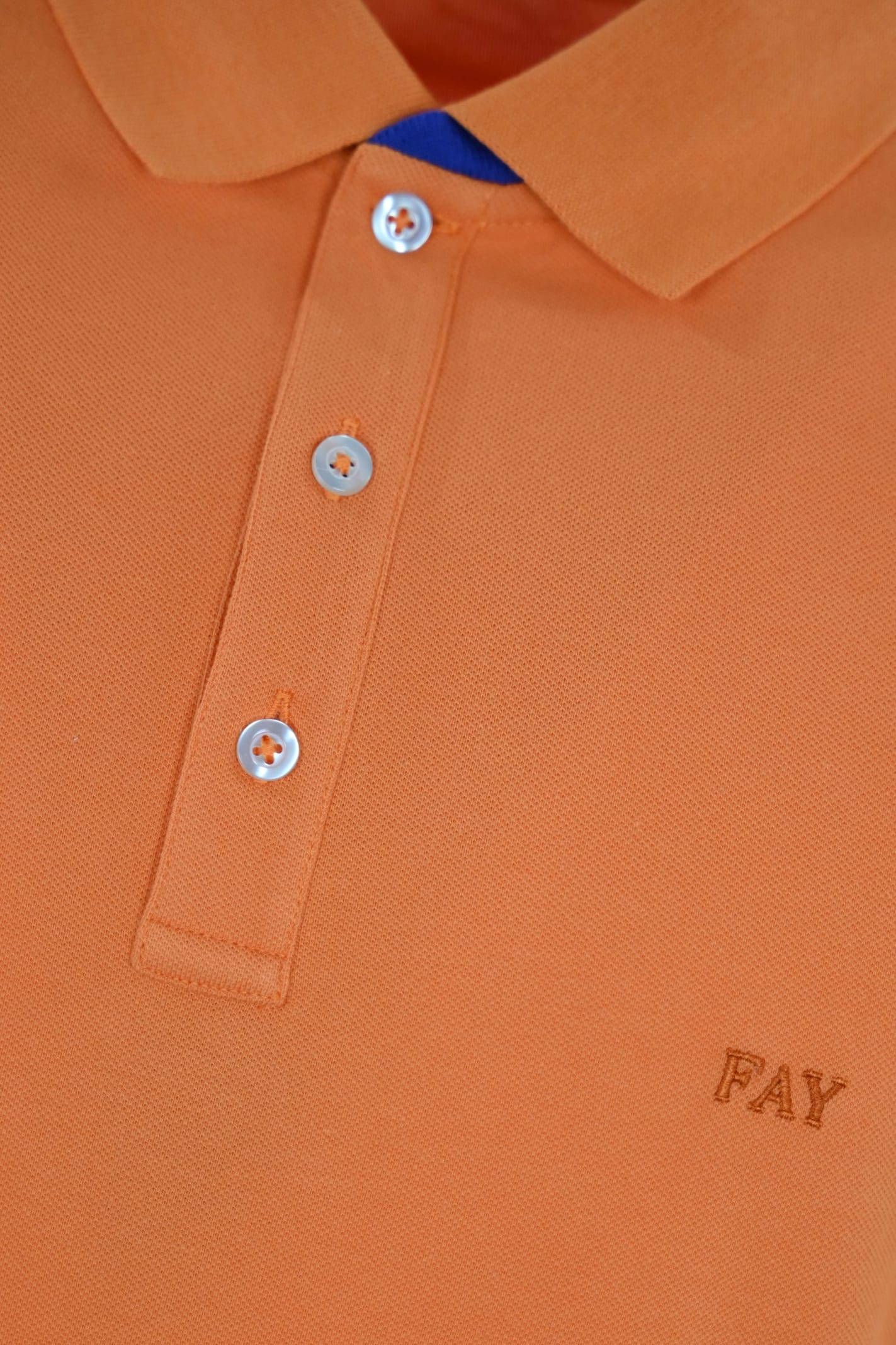 Shop Fay Stretch Cotton Polo Shirt In Salmone