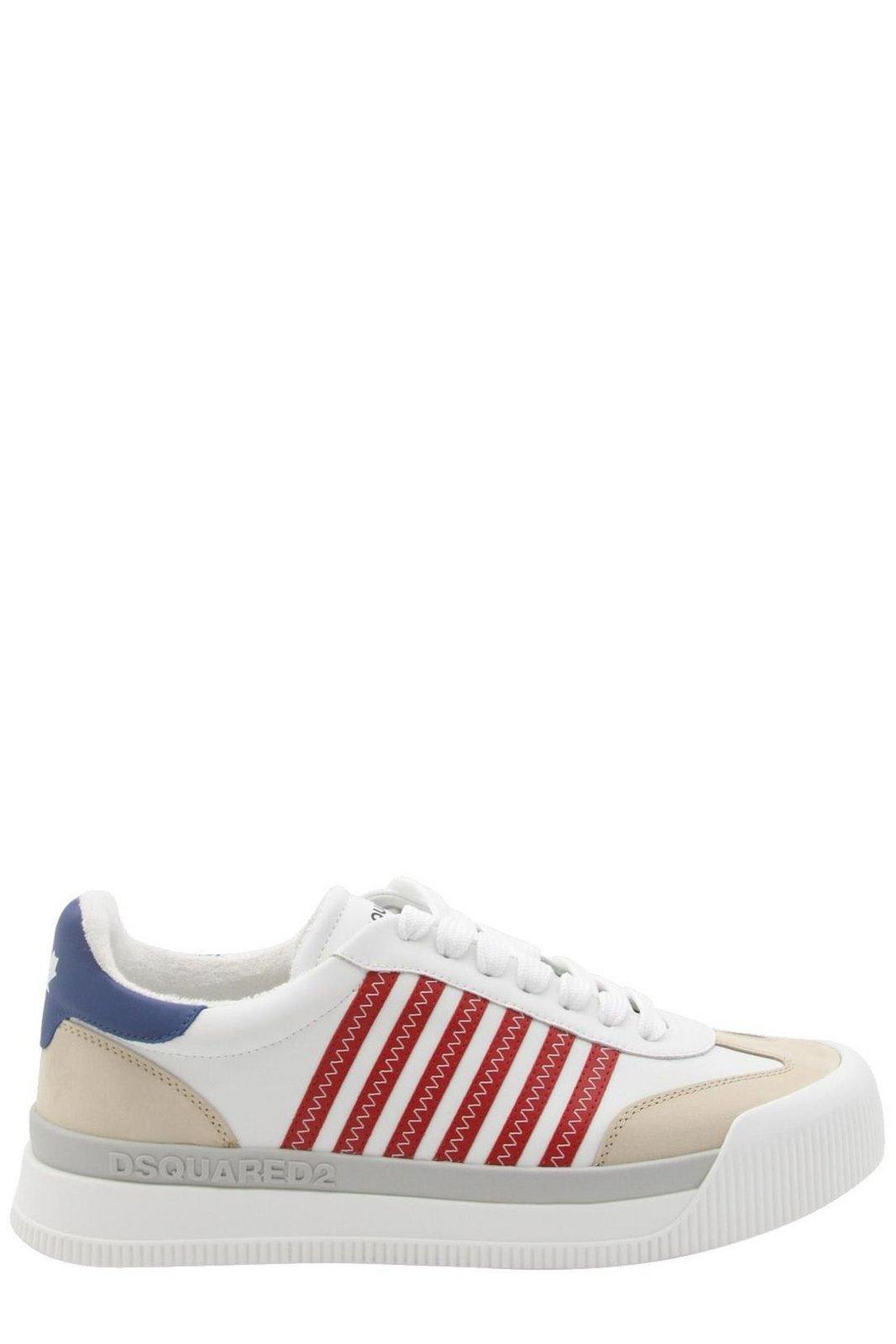 Shop Dsquared2 Boxer Stripe-detailed Lace-up Sneakers In Multicolor
