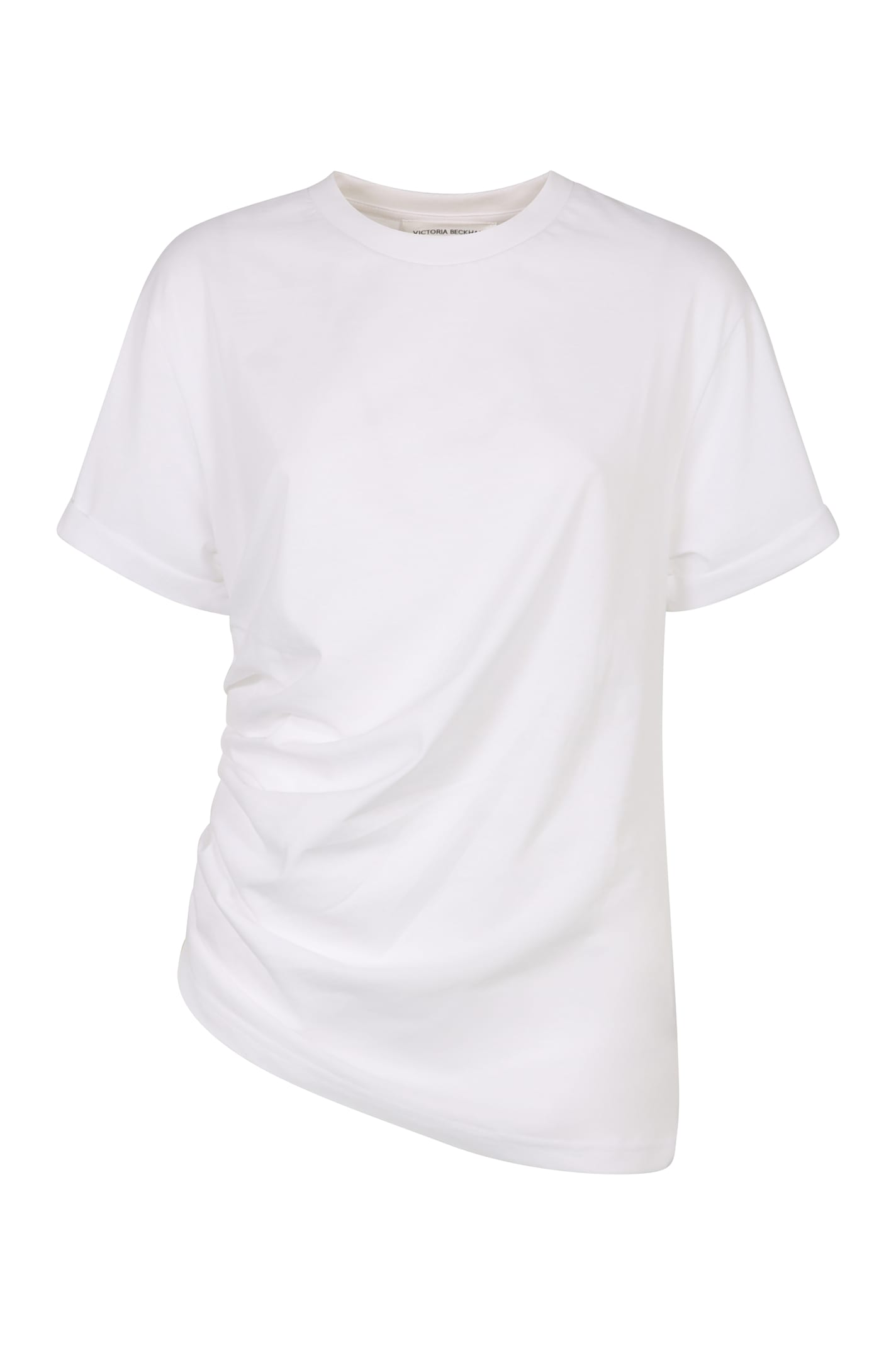 Victoria Beckham Asymmetrical White Cotton T-shirt
