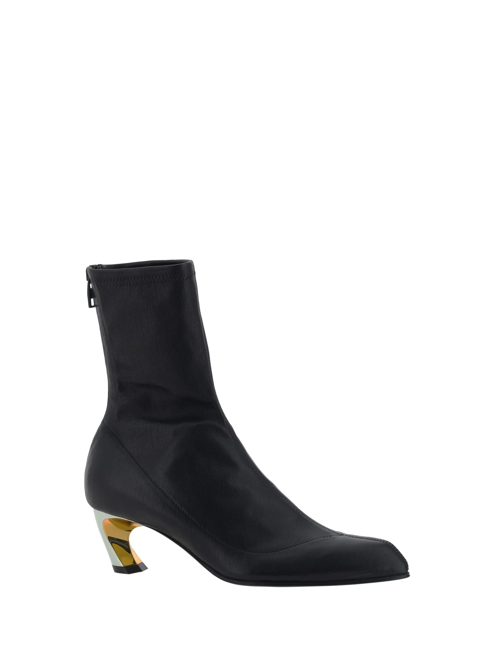 Shop Alexander Mcqueen Ankle Boots In Black/silver/gold