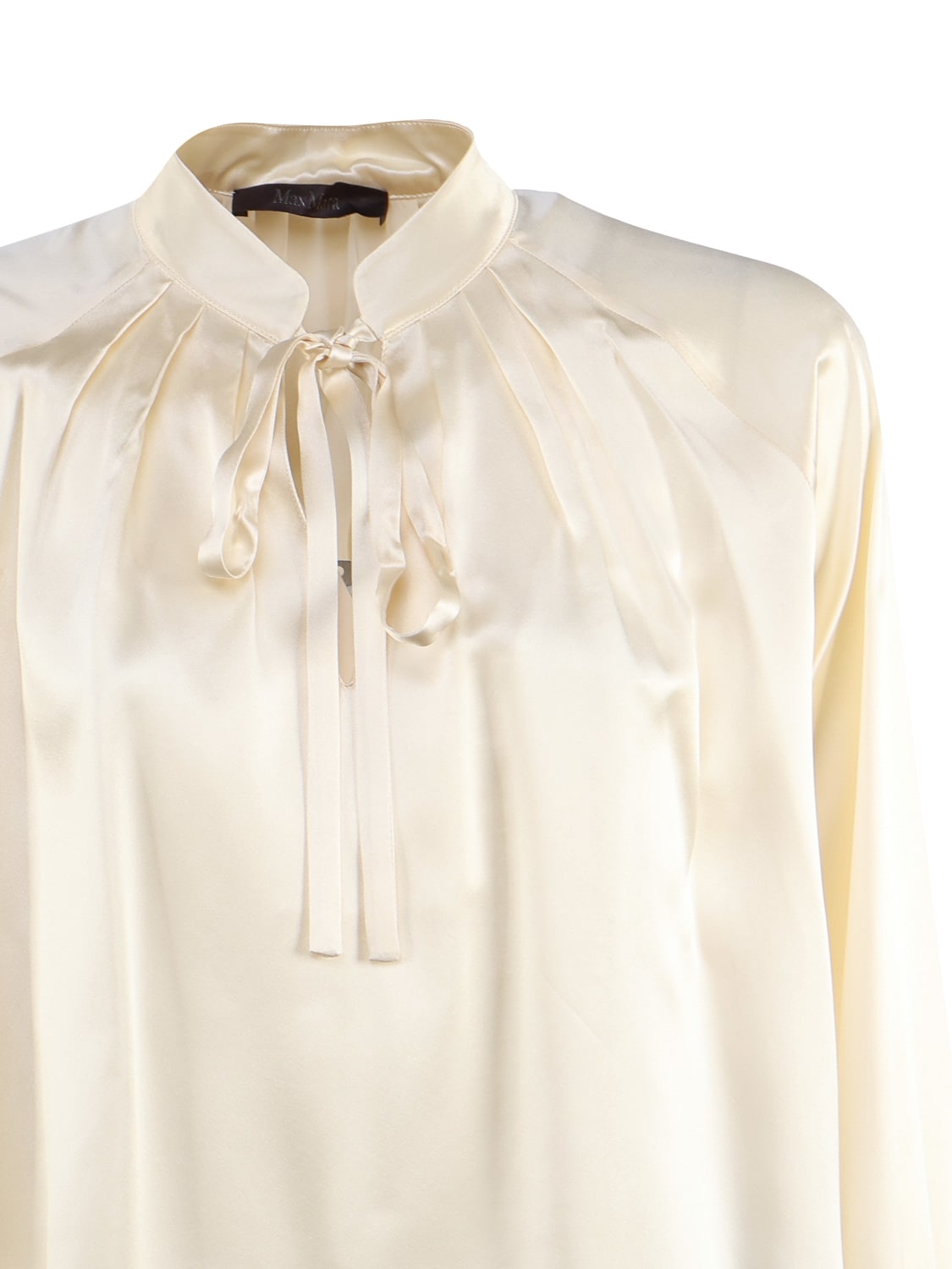 Shop Max Mara Silk Satin Shirt In White