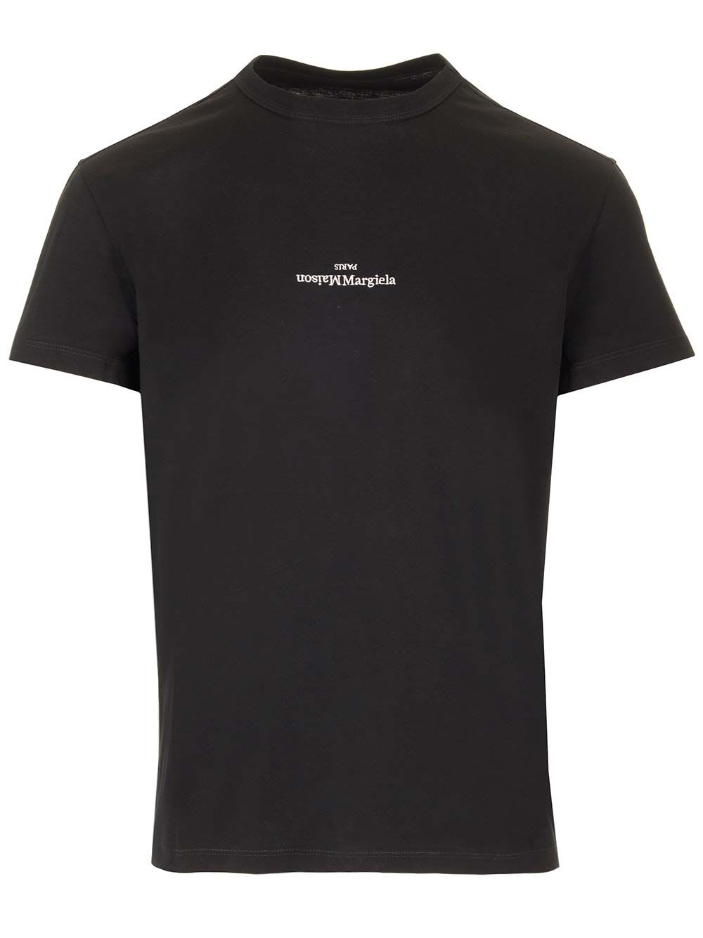 Shop Maison Margiela Distorted Logo T-shirt In Black