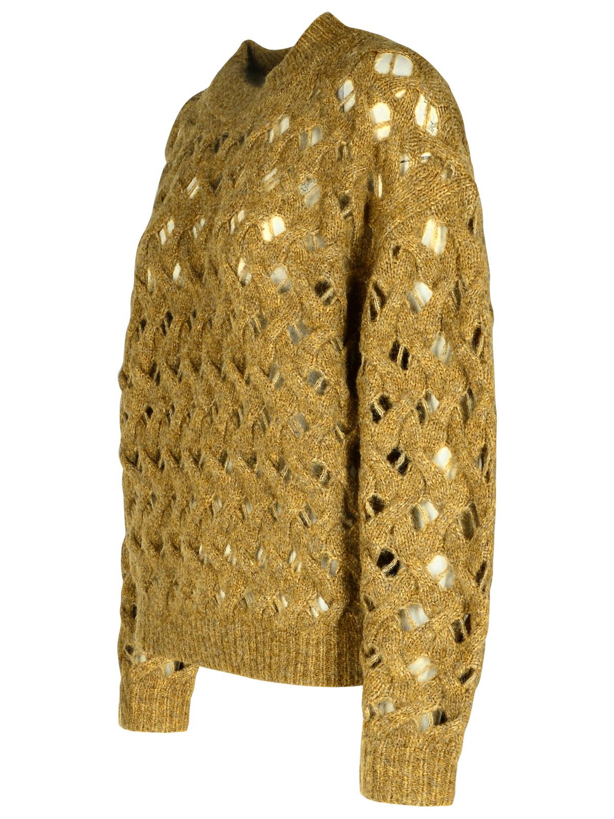 Shop Marant Etoile Aurelia Beige Acrylic Blend Sweater In Yellow