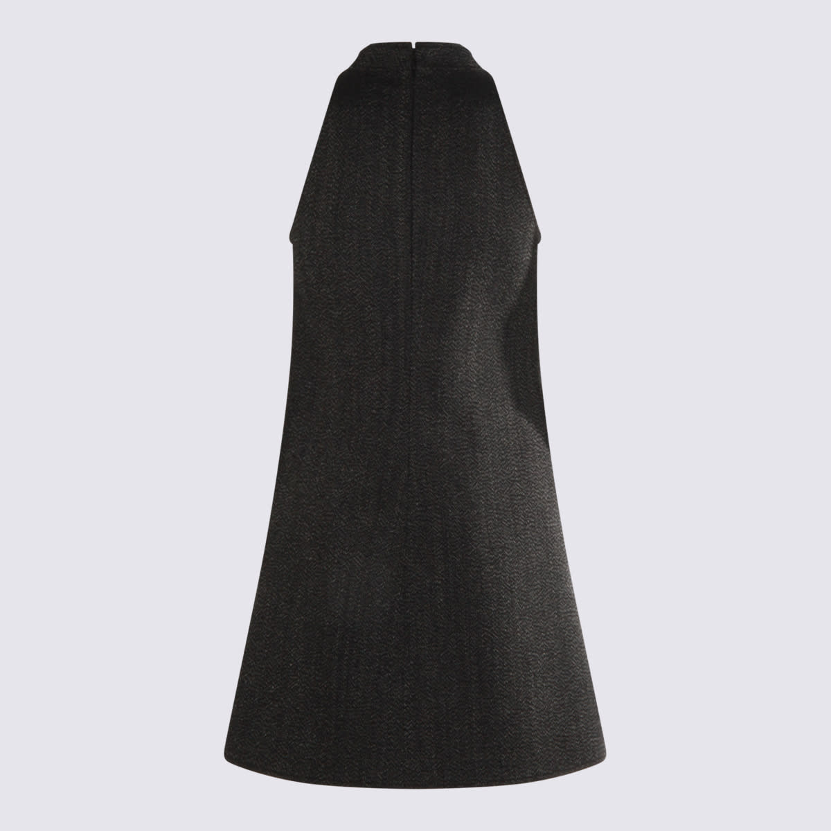 Courrèges Textured Fabric Knee Length Dress With Front Pockets In Black