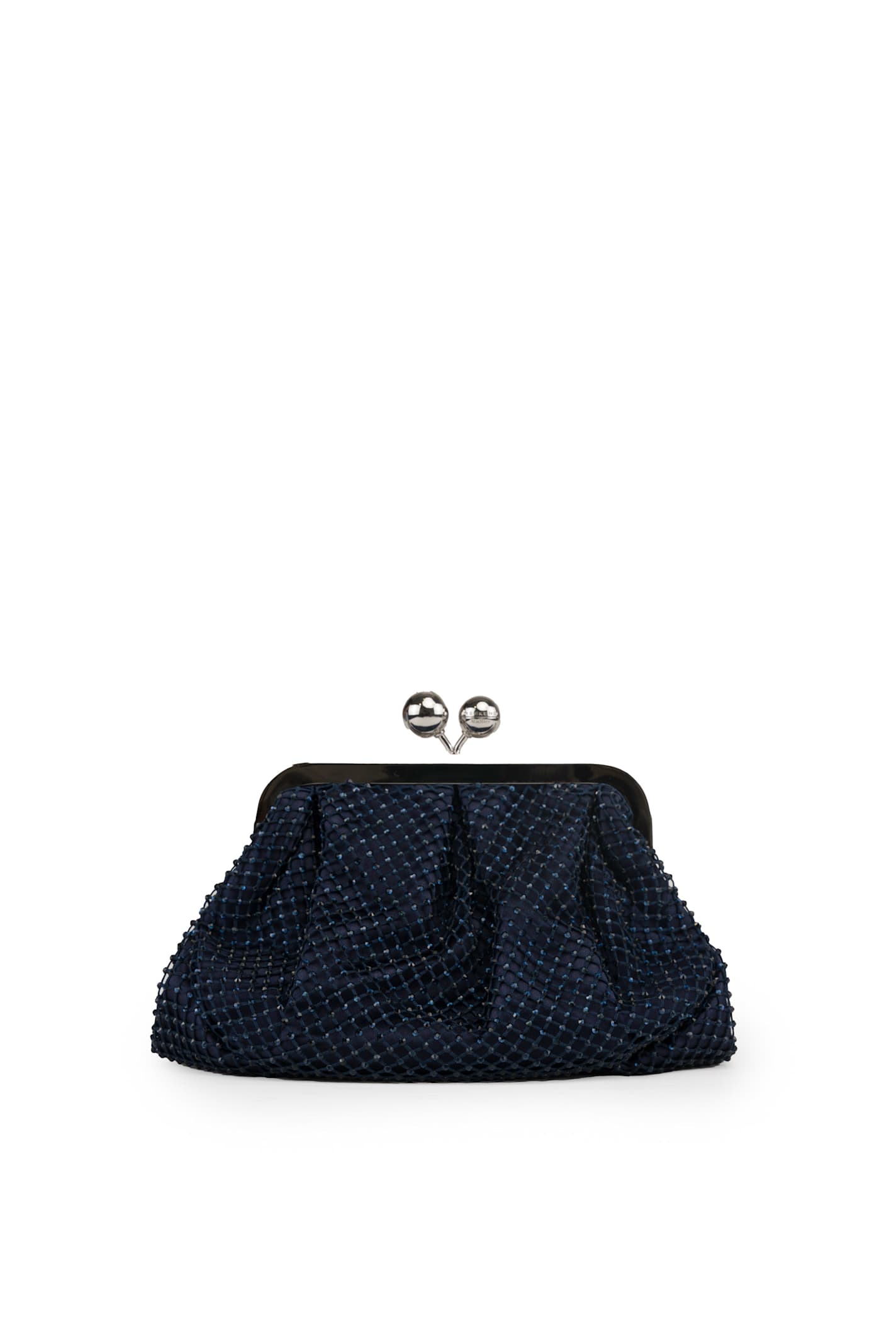 Shop Weekend Max Mara Pasticcino Edita Bag In Mesh And Rhinestones In Oltremare