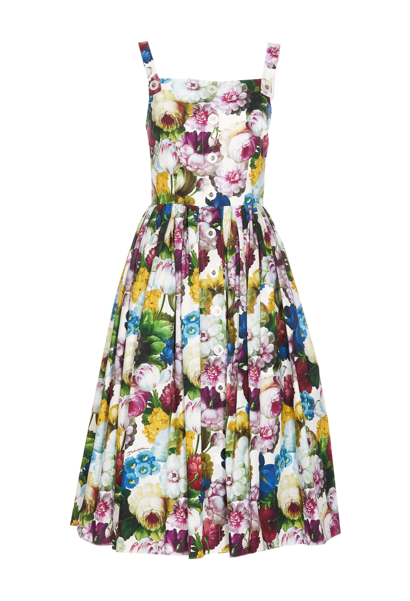 Shop Dolce & Gabbana Nocturnal Flower Corset Dress In Multicolour