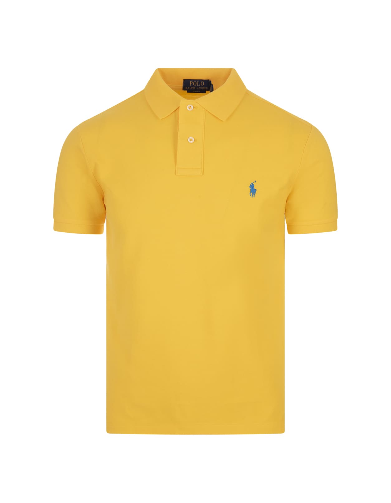Oasis Yellow And Blue Slim-fit Piquet Polo Shirt