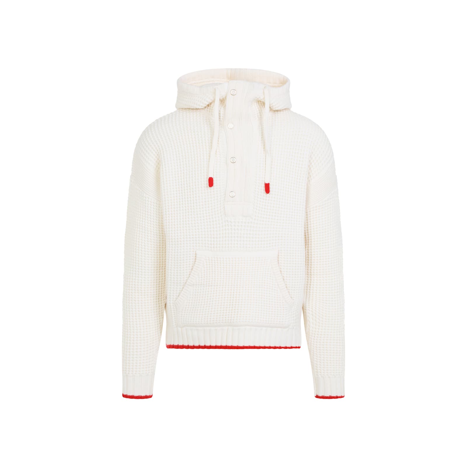 Casablanca Waffle Knitted Hooded Sweatshirt In White