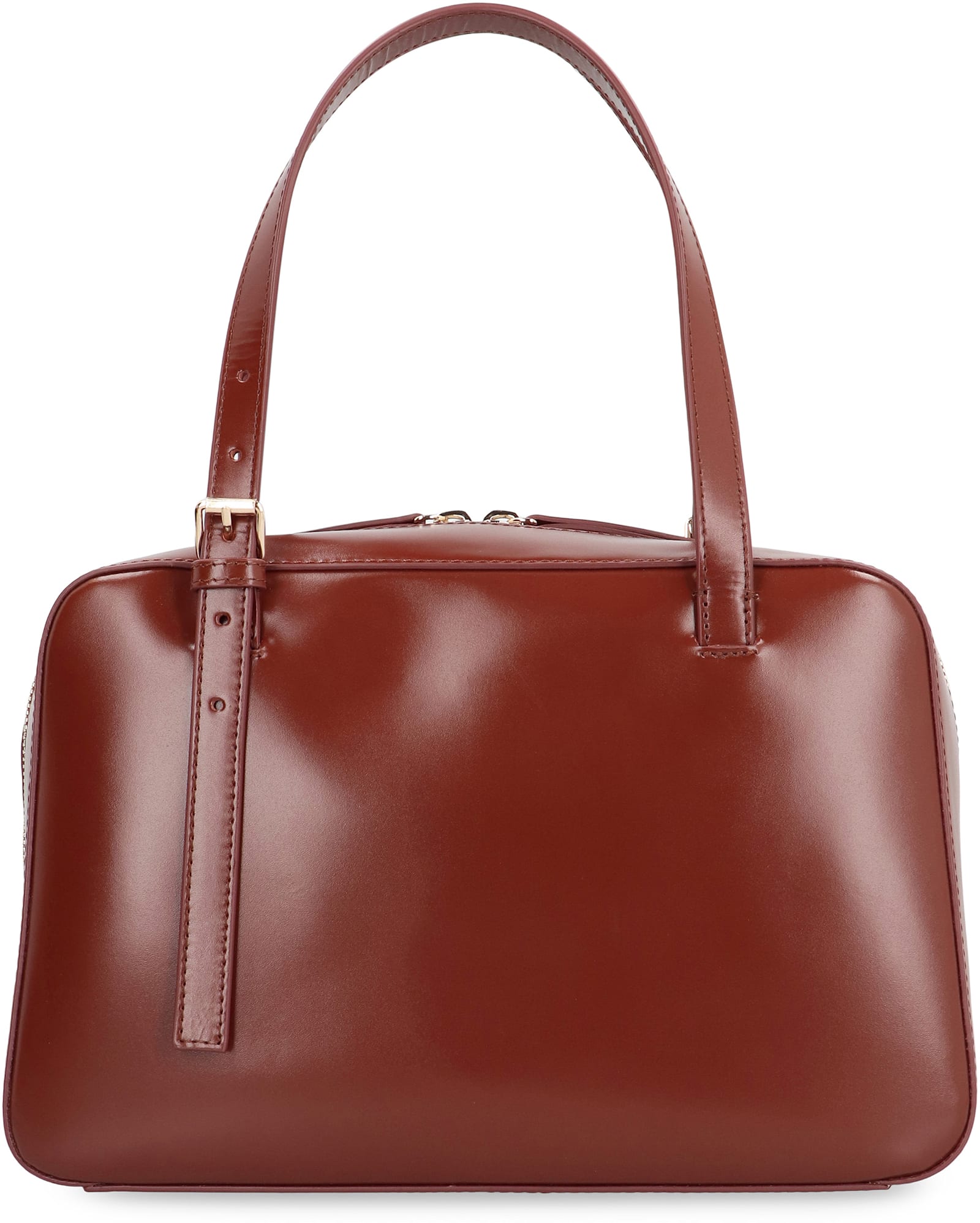 Apc A.p.c. Structured Shoulder Bag With Top Zip Closure In Brown