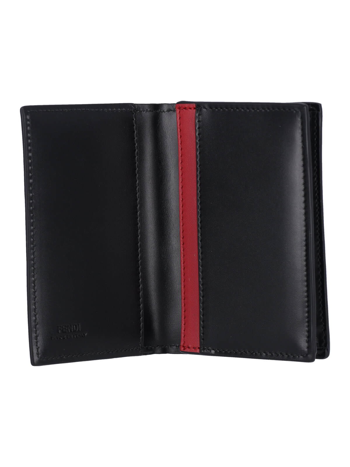Fendi Bi-fold Embossed Pattern Wallets In Black