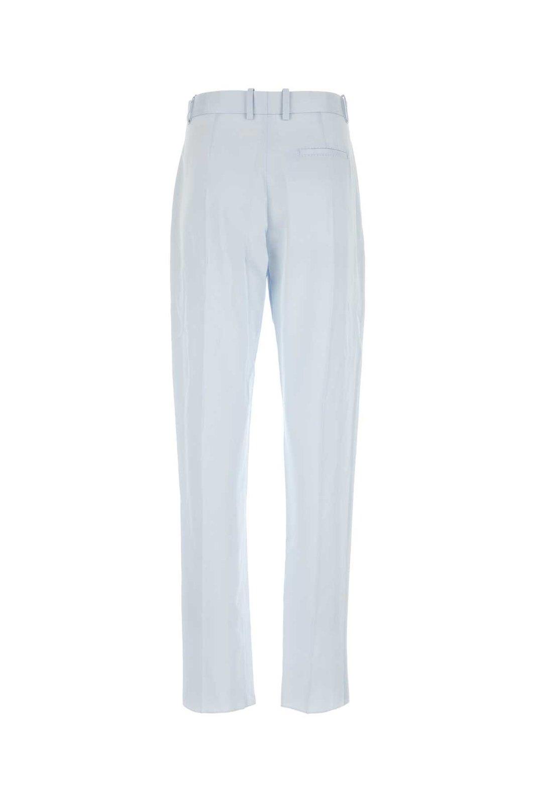 Bottega Veneta Pantalone In Twill Azzurro Pastello Donna In Turquoise