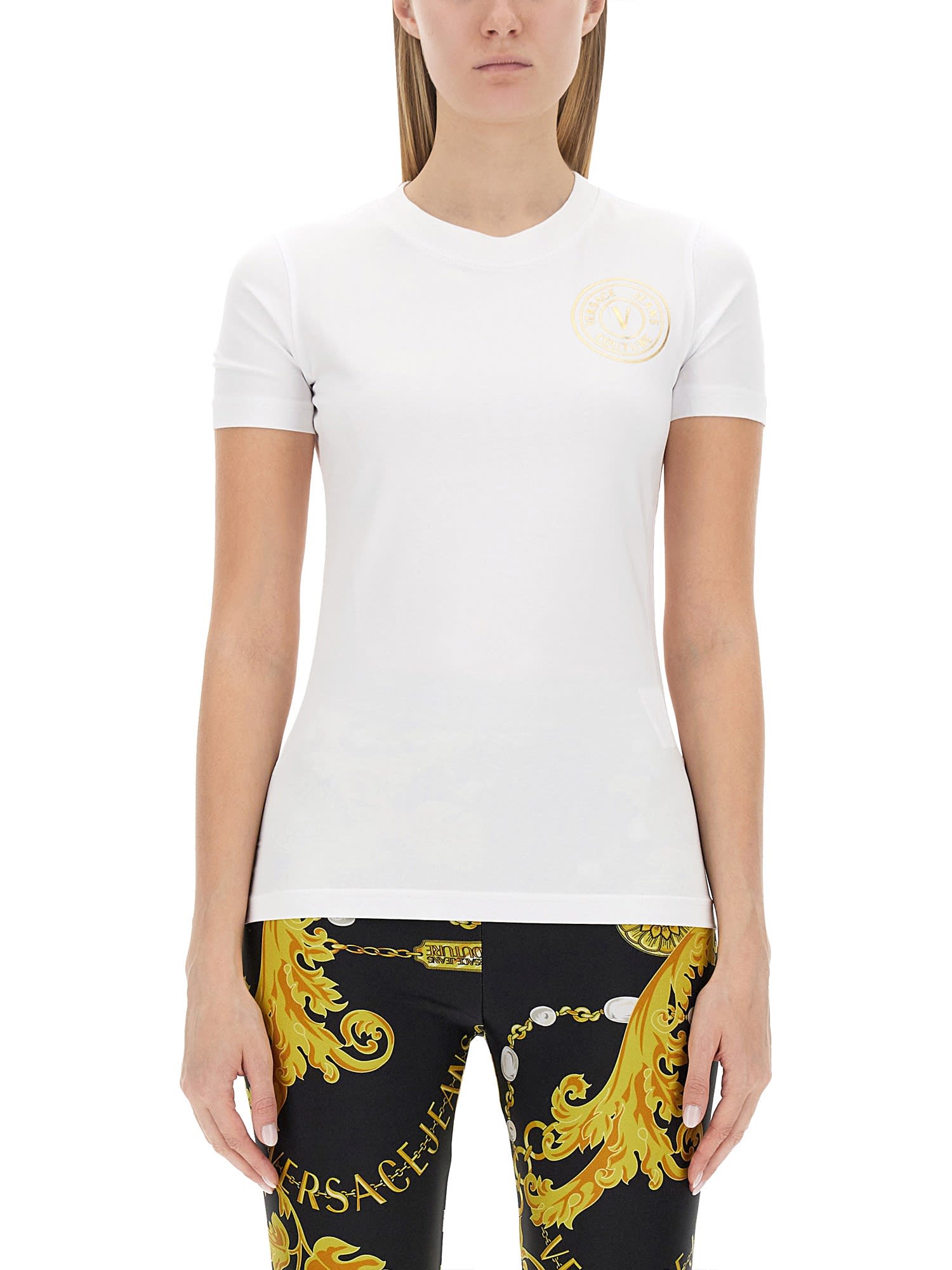 Versace Jeans Couture T-shirt With Logo In G03