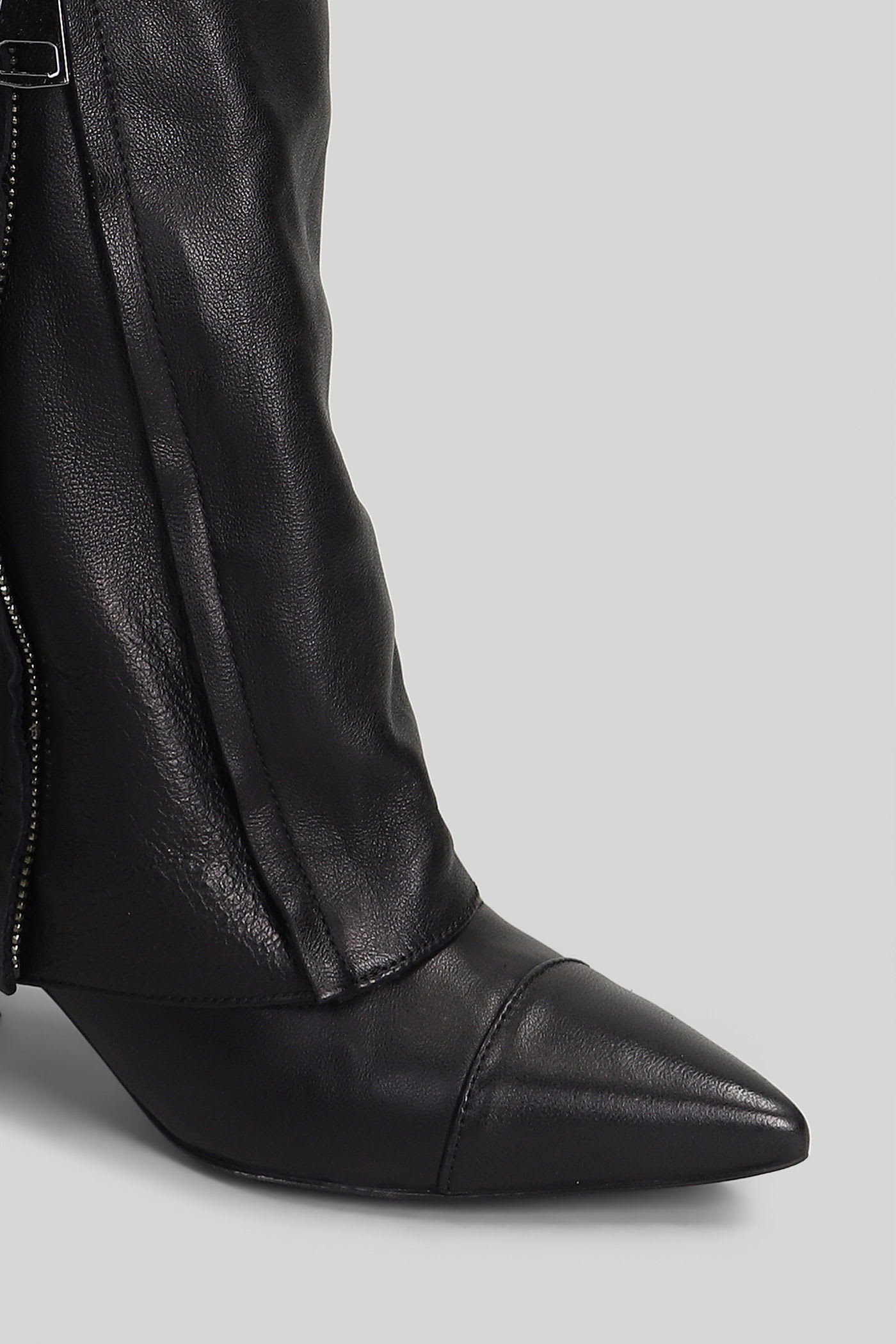 Alchimia High Heels Boots In Black Leather In Black
