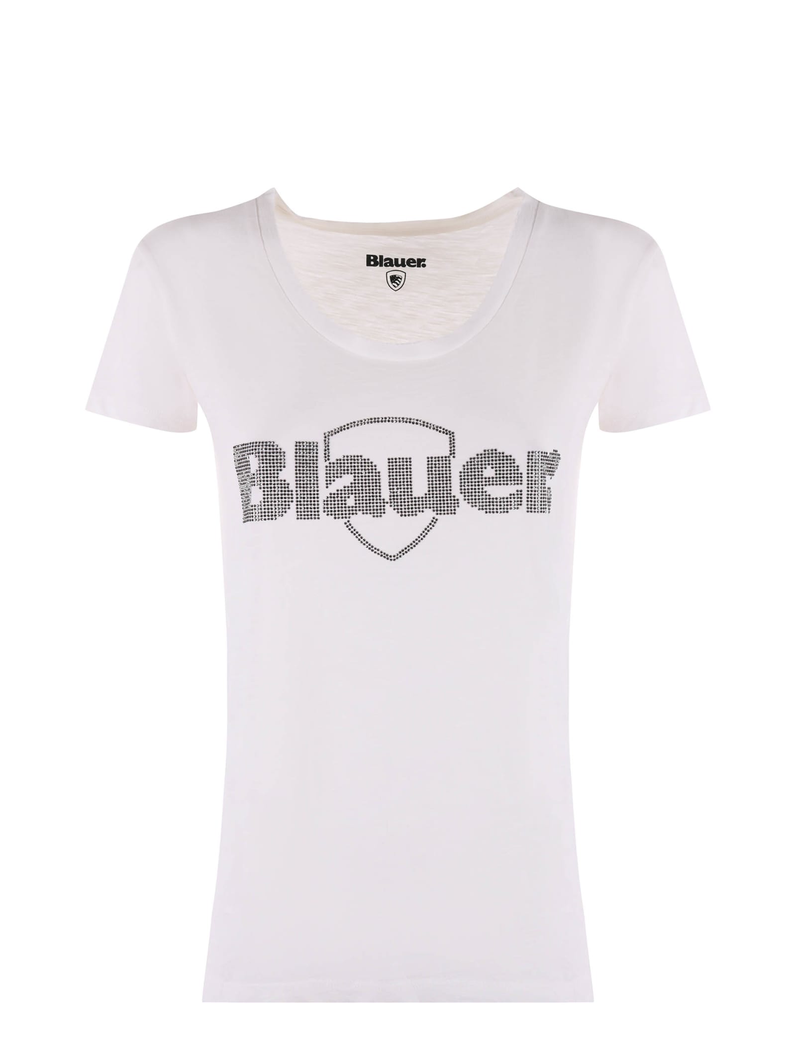 T-shirt Blauer In Cotone Bianco