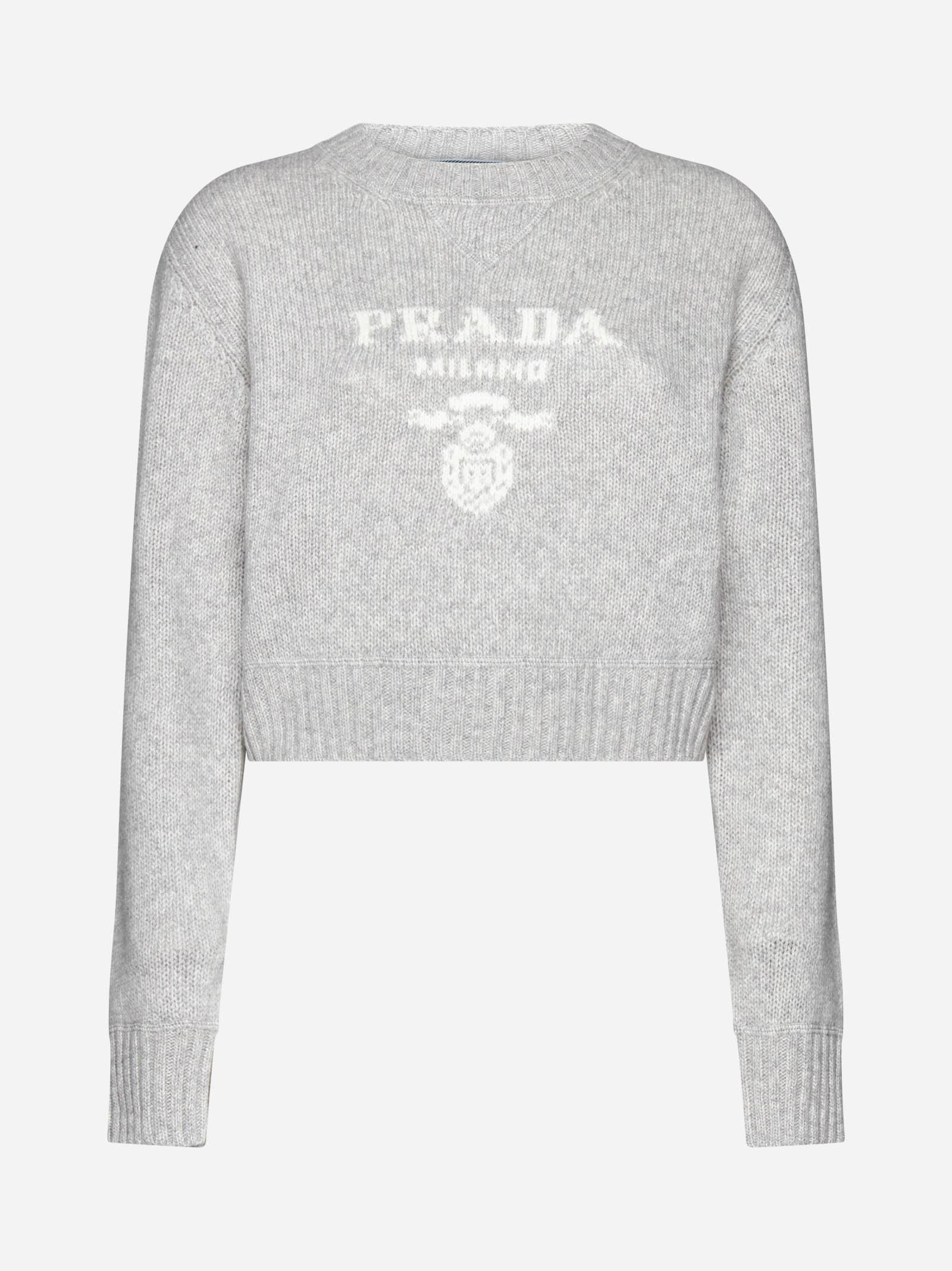Prada Intarsia-knit Cropped Jumper