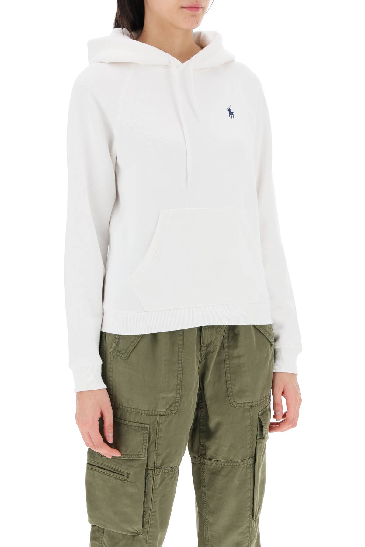 Polo Ralph Lauren Ralph Lauren White Jersey Hoodie With Motif In White (white)