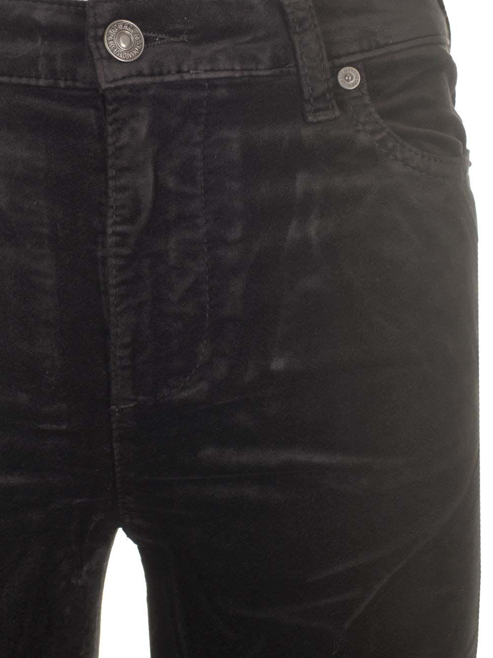 Shop 7 For All Mankind Velvet Flared Jeans In Black