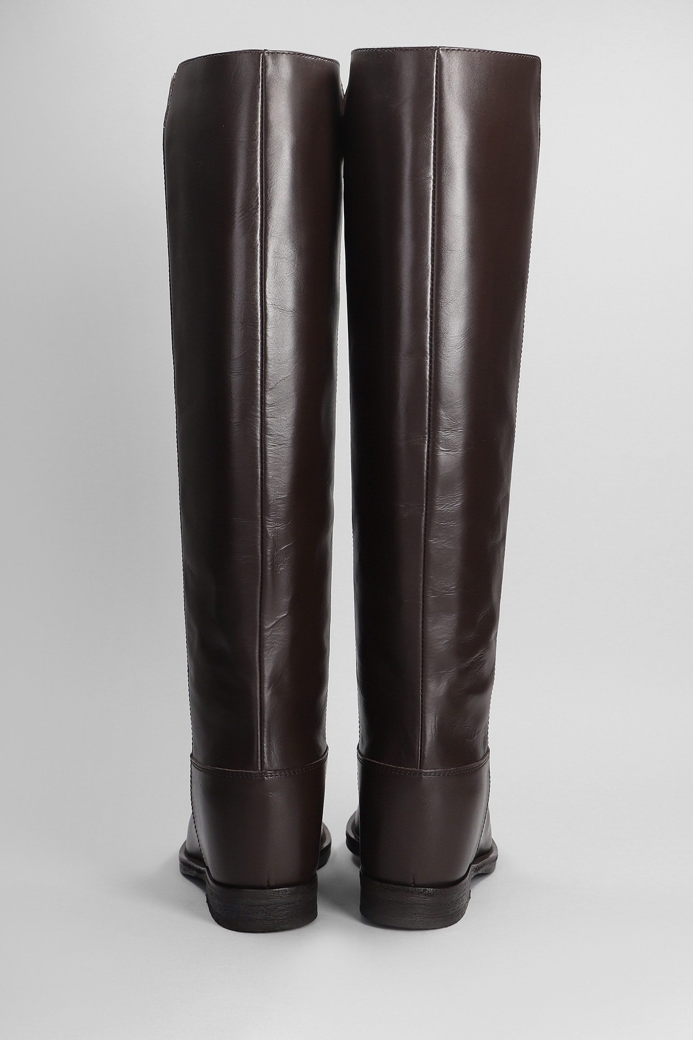 Shop Via Roma 15 In Dark Brown Leather