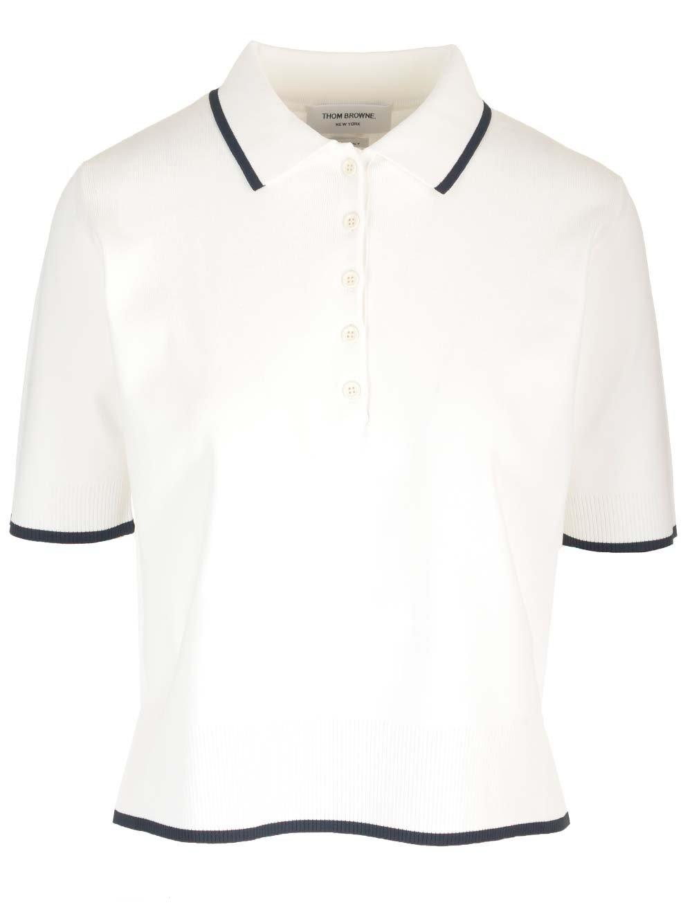 Rib-stitch Short-sleeved Polo Shirt