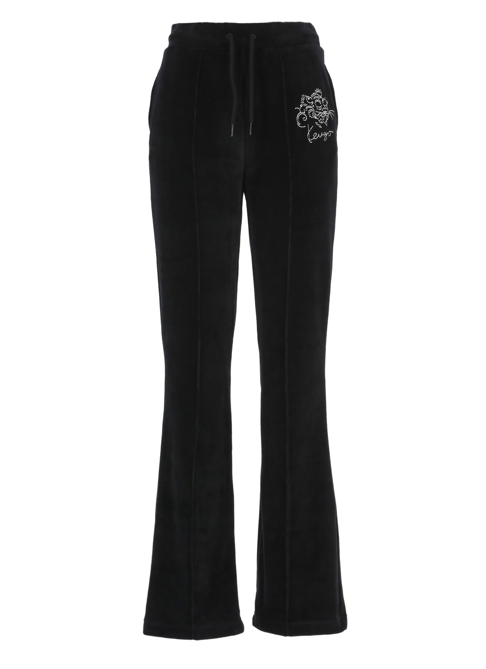 Shop Kenzo Pants With Logo In Black