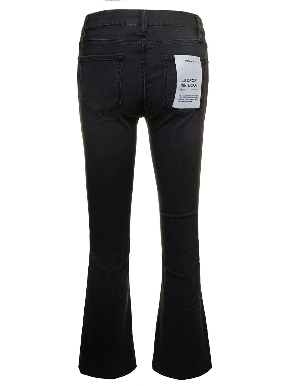 Shop Frame Le Crop Mini Boot Black Five-pocket Jeans In Stretch Cotton Denim Woman