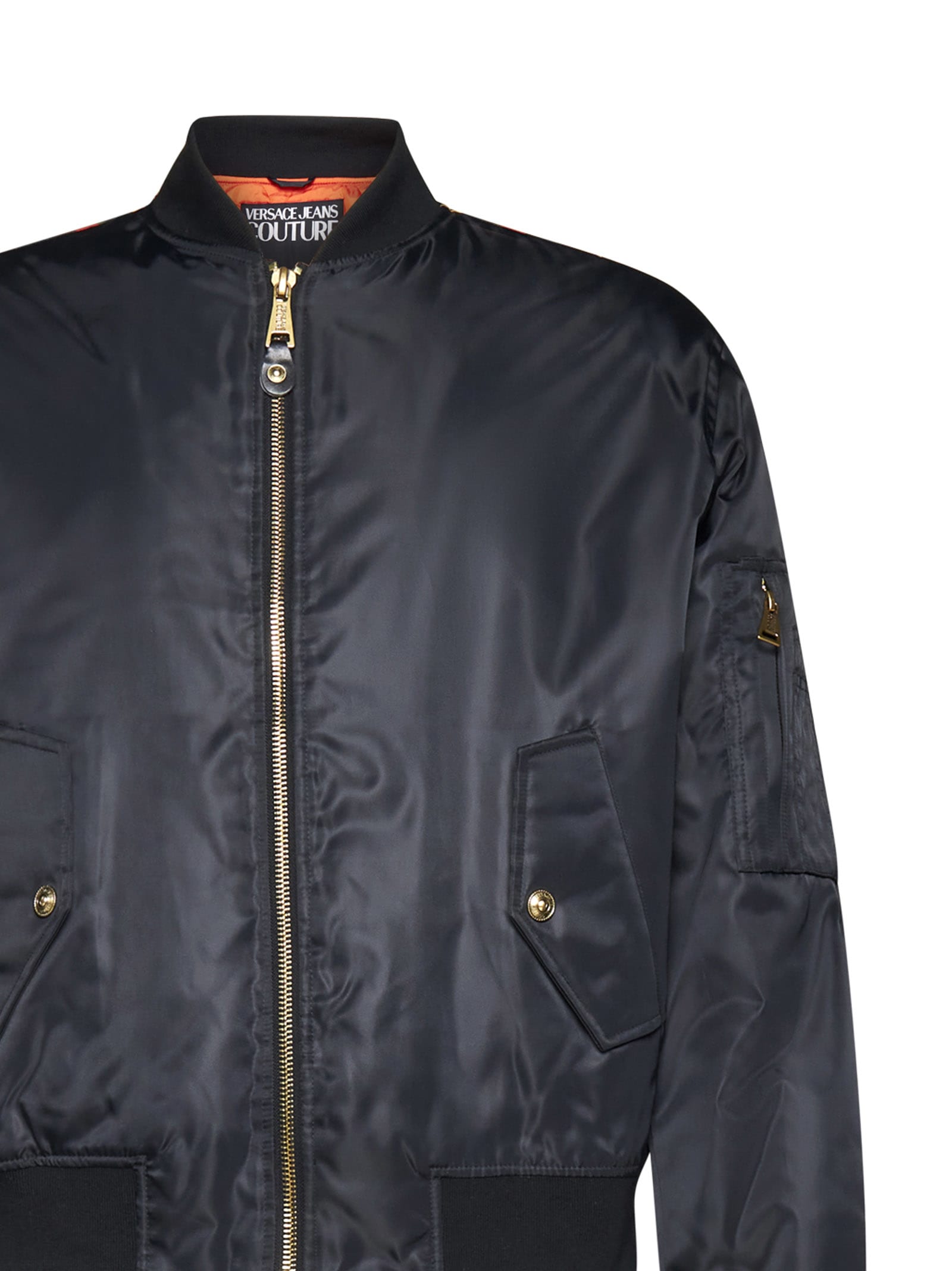 VERSACE JEANS COUTURE LOGO PRINT BOMBER JACKET 